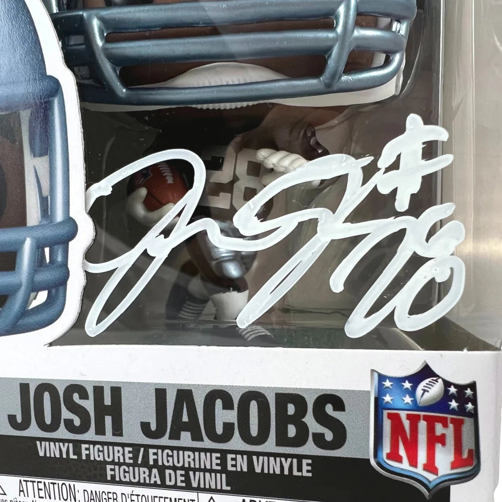 Josh Jacobs Signed Funko Pop with JSA COA #165 - Las Vegas Raiders Autographed Collectible - Perfect for Raiders Fans, Sports Memorabilia Collections & Man Cave Decor