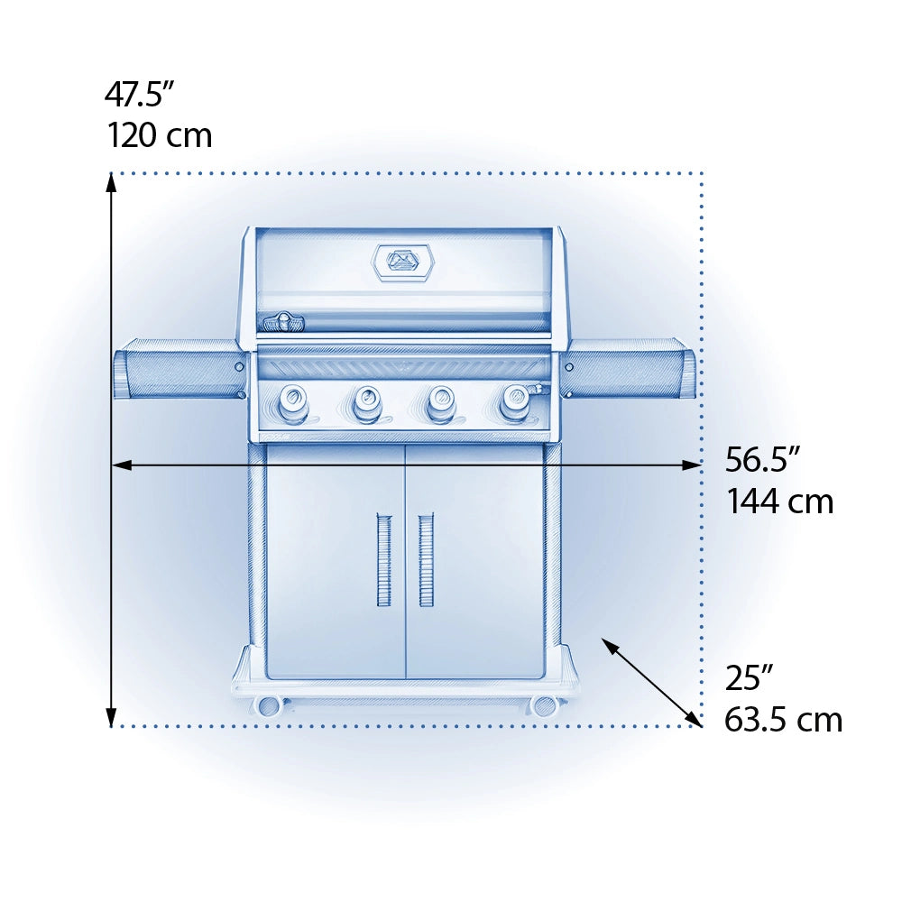 Napoleon Rogue 525 4-Burner Propane Gas Grill with Stainless Steel Grates - Perfect for Backyard BBQs, Outdoor Cooking & Patio Entertaining
