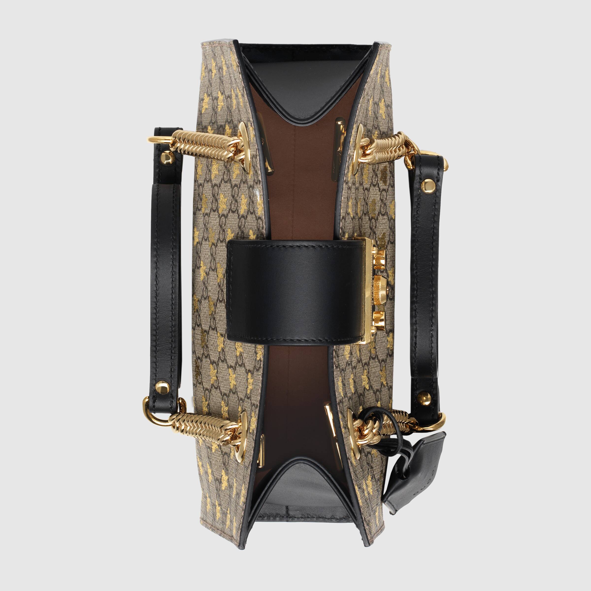 Gucci Padlock Small GG Bees Shoulder Bag Black - Luxury Designer Crossbody Purse for Women, Perfect for Date Night & Evening Events