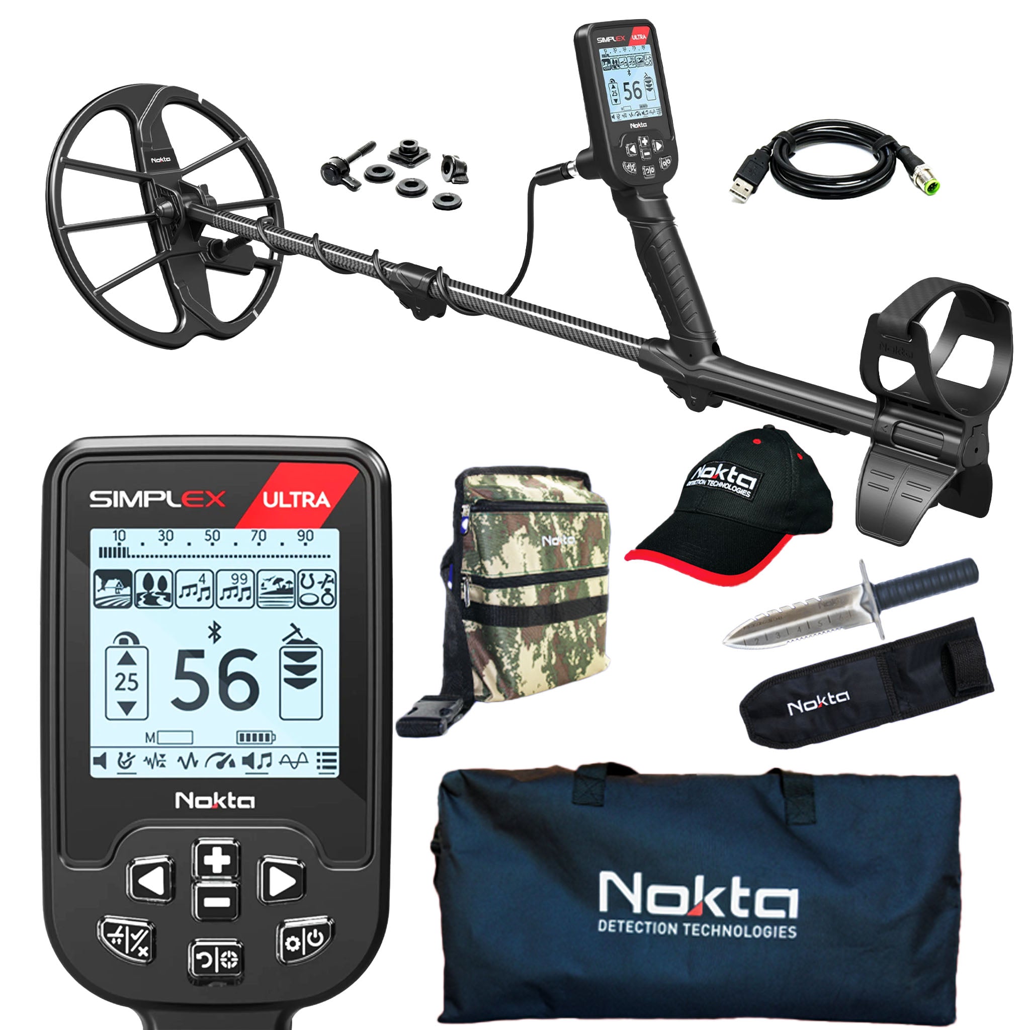 Nokta Simplex Ultra Waterproof Metal Detector Kit with FREE Accessories - Perfect for Beach Hunting, Treasure Hunting & Outdoor Adventures