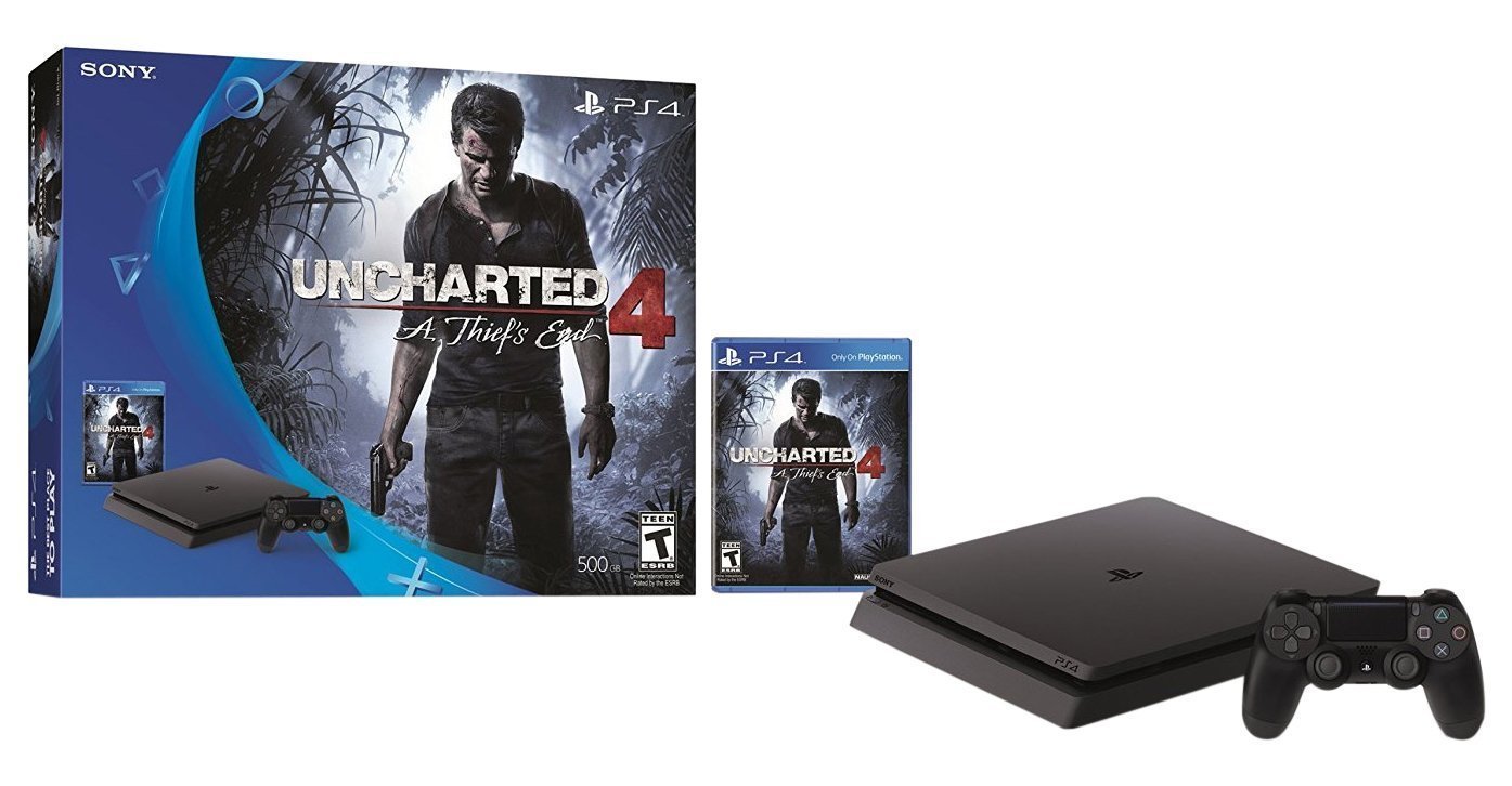 Sony PlayStation VR Headset with PlayStation Camera & PS4 Slim 500GB Console Bundle - Includes Uncharted 4 Game - Immersive Virtual Reality Gaming Experience for PS4