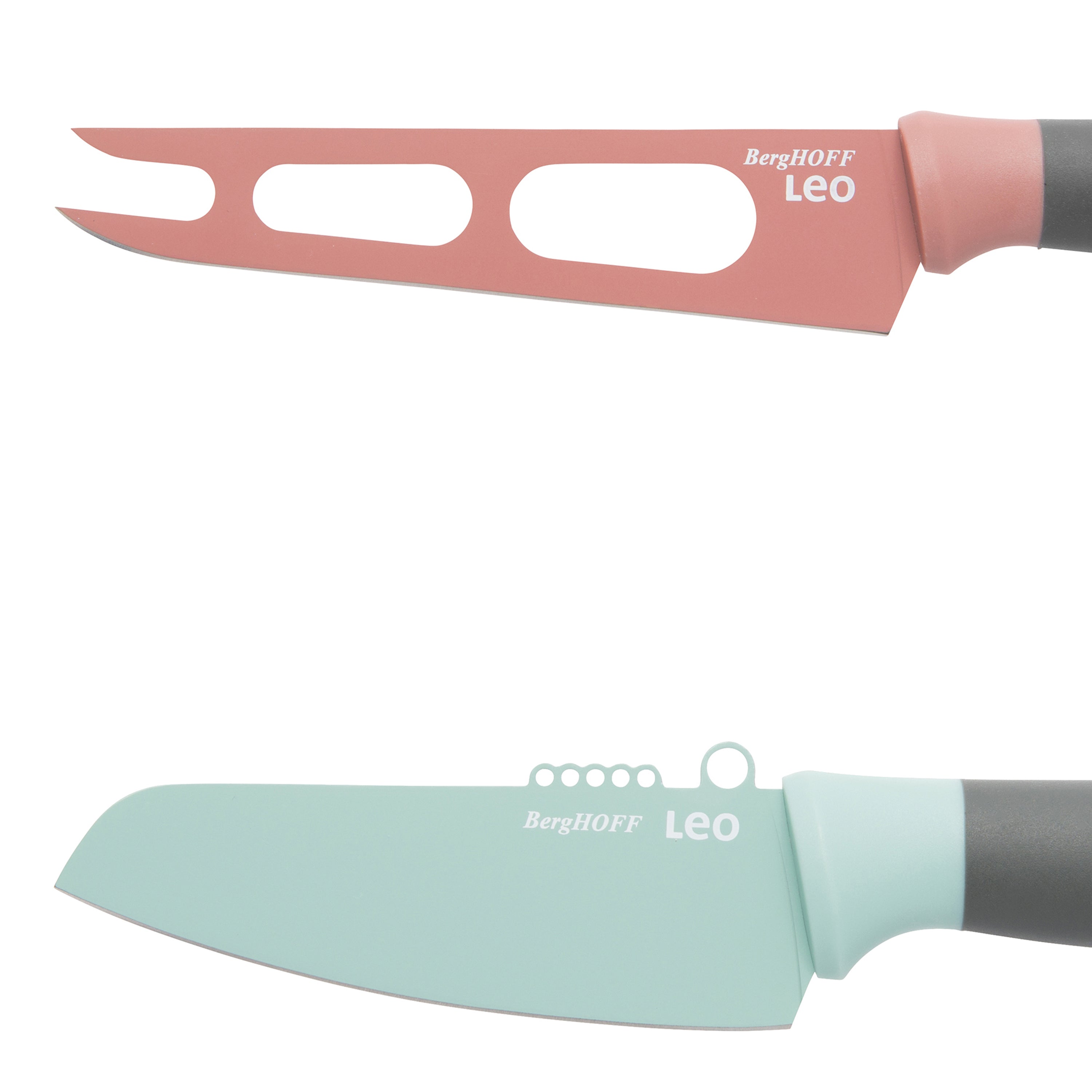 BergHOFF Leo 5-Piece Knife Set with Cutting Board - Pink & Green Kitchen Utensils for Chopping, Slicing & Food Prep | Perfect for Home Cooking & Gift Giving