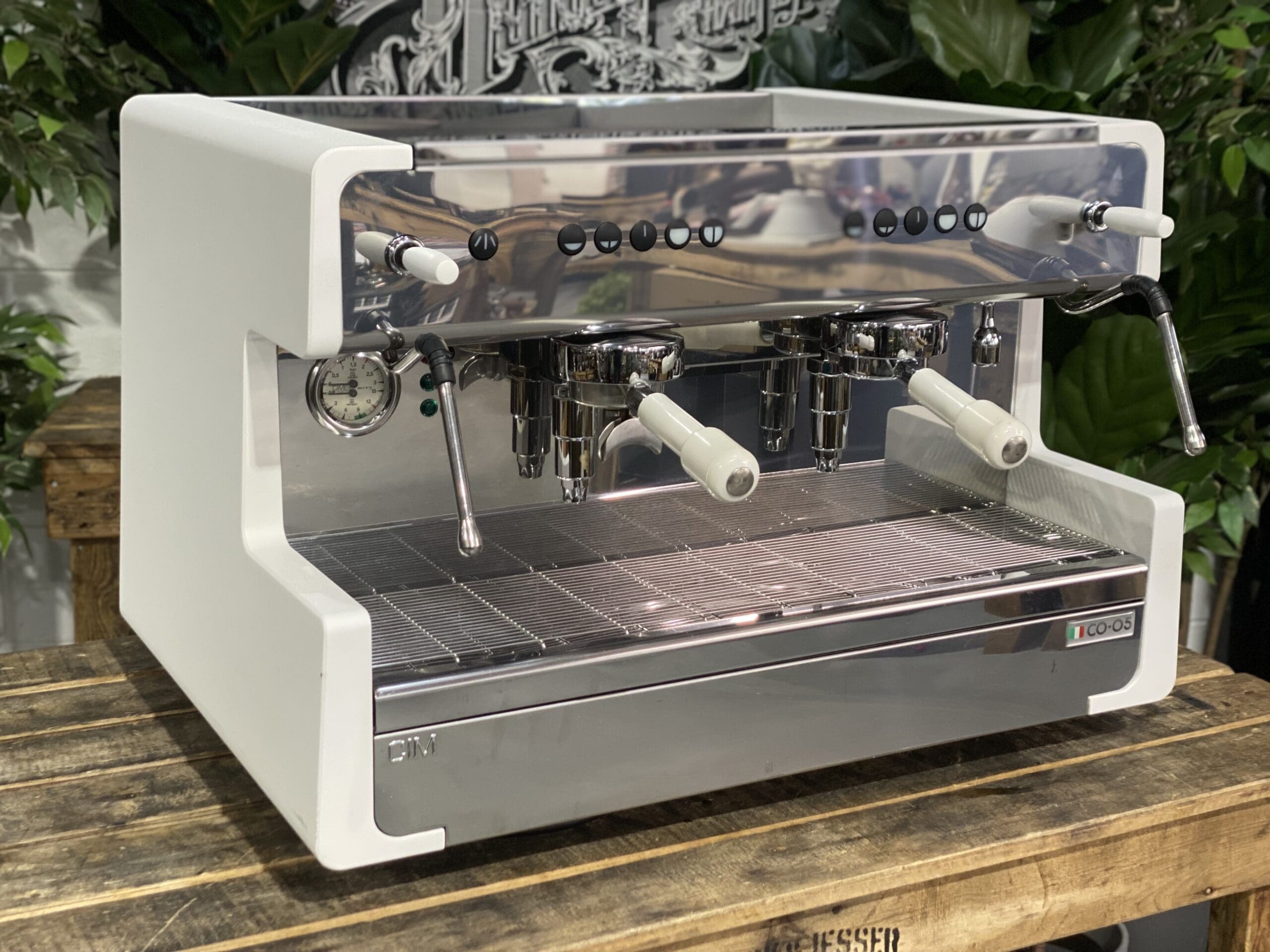 CIME CO 05 2 Group White Commercial Espresso Machine - Professional Coffee Maker for Cafes & Restaurants | Perfect for High-Volume Brewing & Barista Use