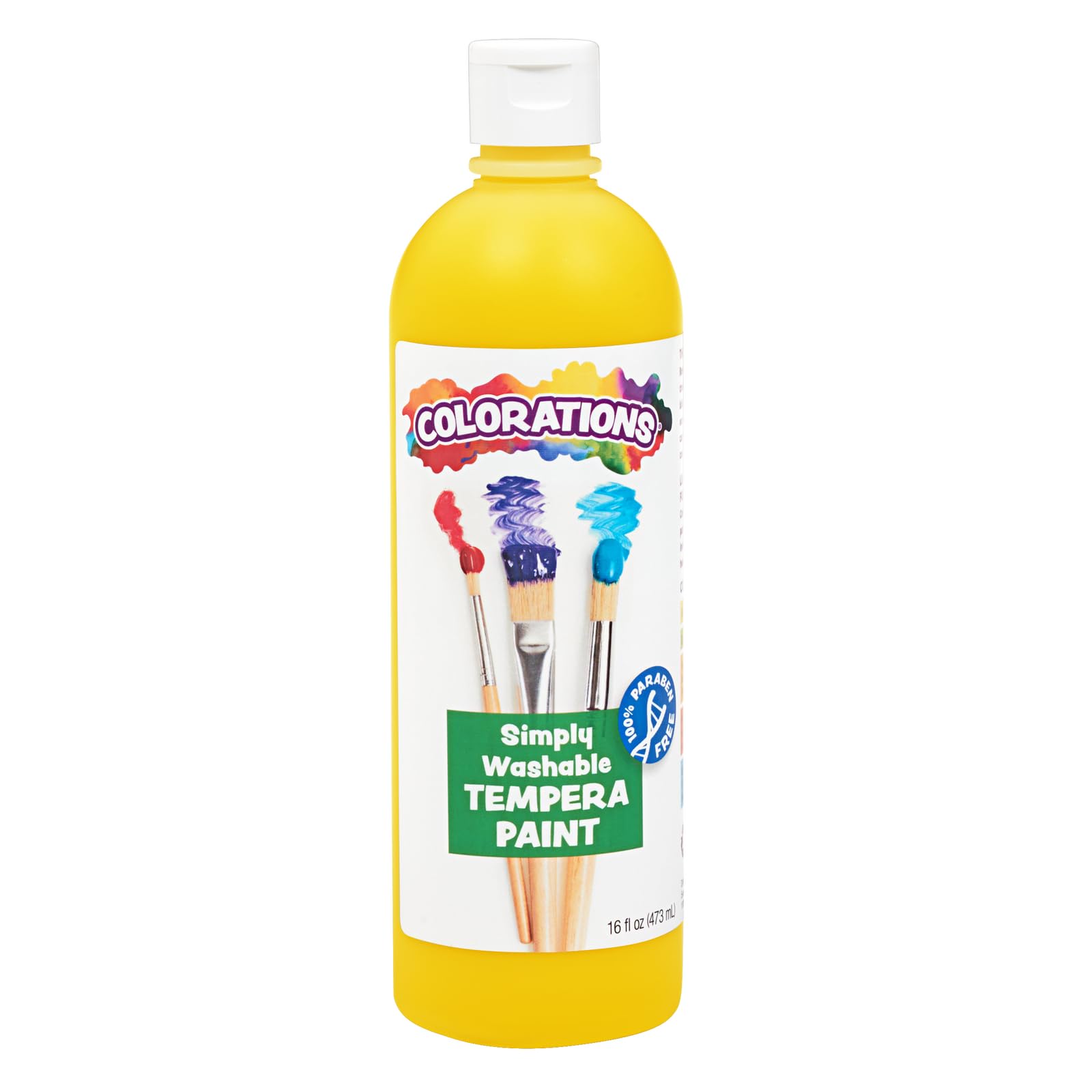 Colorations Washable Tempera Paint - 16 fl oz, Non-Toxic Yellow Kids Art Paint for Crafts & Hobbies | Bold & Vibrant Colors for Classroom, Home DIY Projects & Creative Fun
