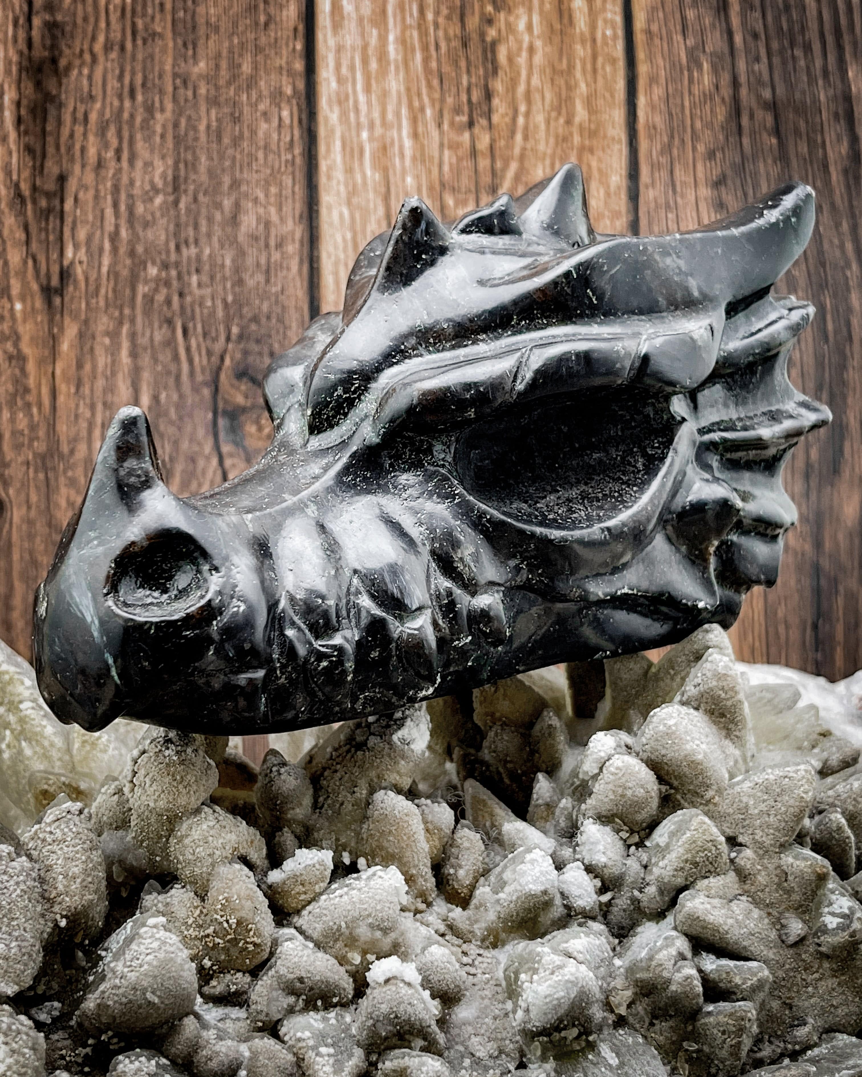 Astrophyllite Dragon Head Pendant - Unique Handmade Crystal Necklace for Spiritual Healing & Energy Protection | Perfect for Meditation, Yoga & Gift Giving