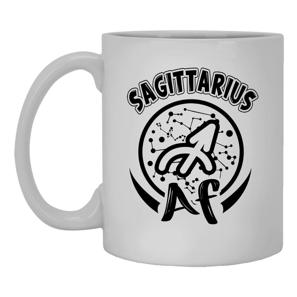 Sagittarius AF Coffee Mug - 11 oz White Ceramic Tea Cup for Zodiac Lovers - Perfect for Morning Coffee, Office Use & Gift Giving