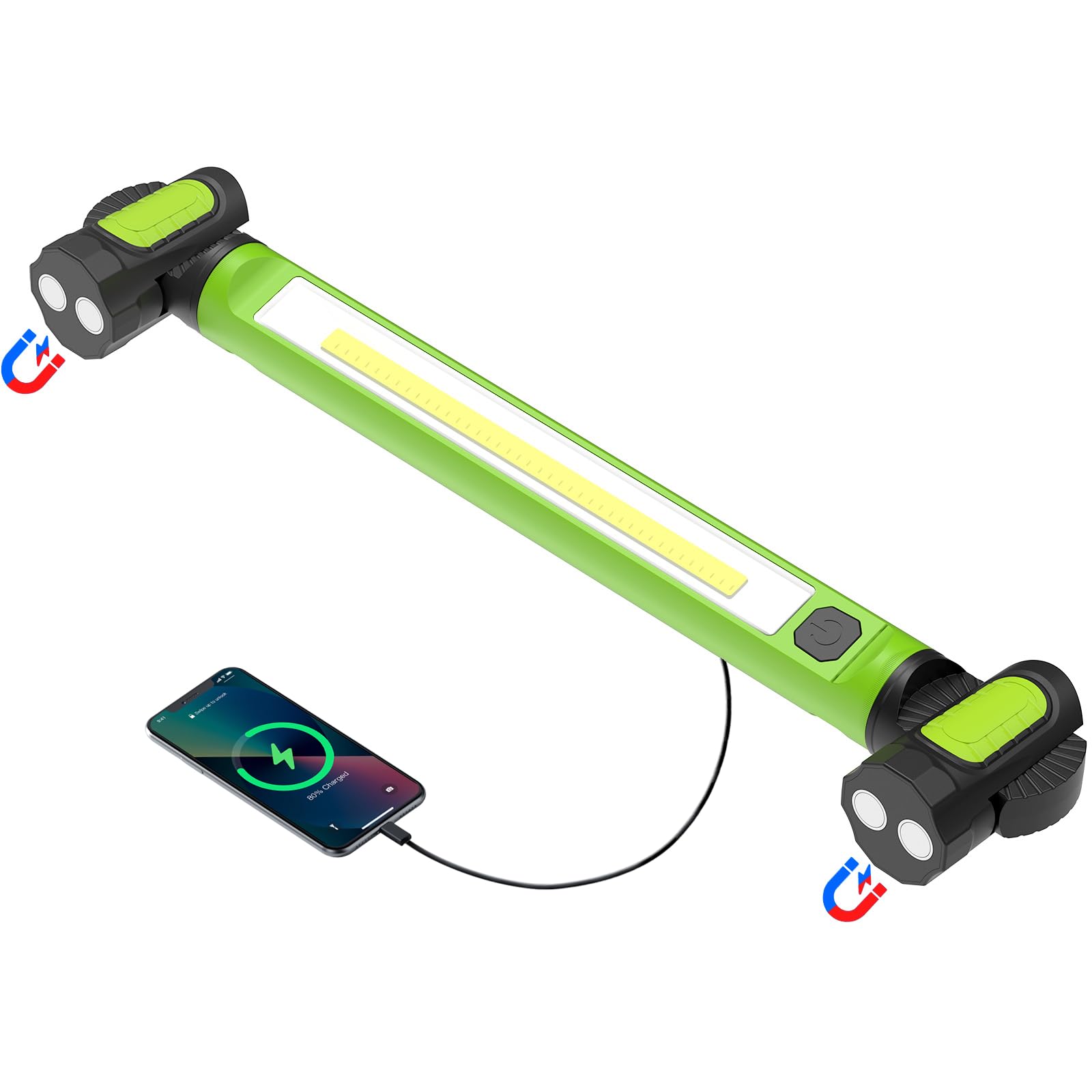3000LM Magnetic LED Work Light - 5200mAh Rechargeable Cordless Underhood Light with Hooks | Portable Mechanic Light for Car Repair, Workshop, Emergency & Home Use