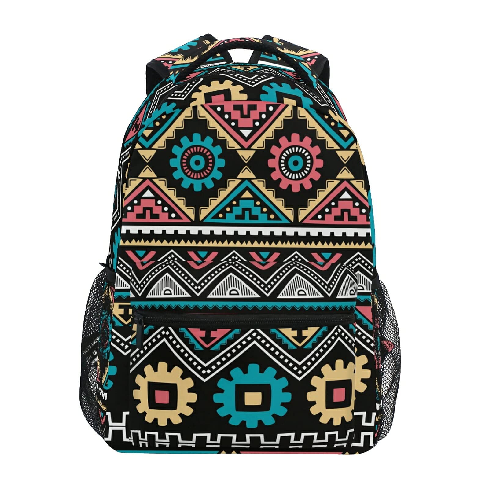 Vintage Bohemian Mandala Backpack - Striped Casual Daypack Rucksack for Travel, Hiking & Everyday Use