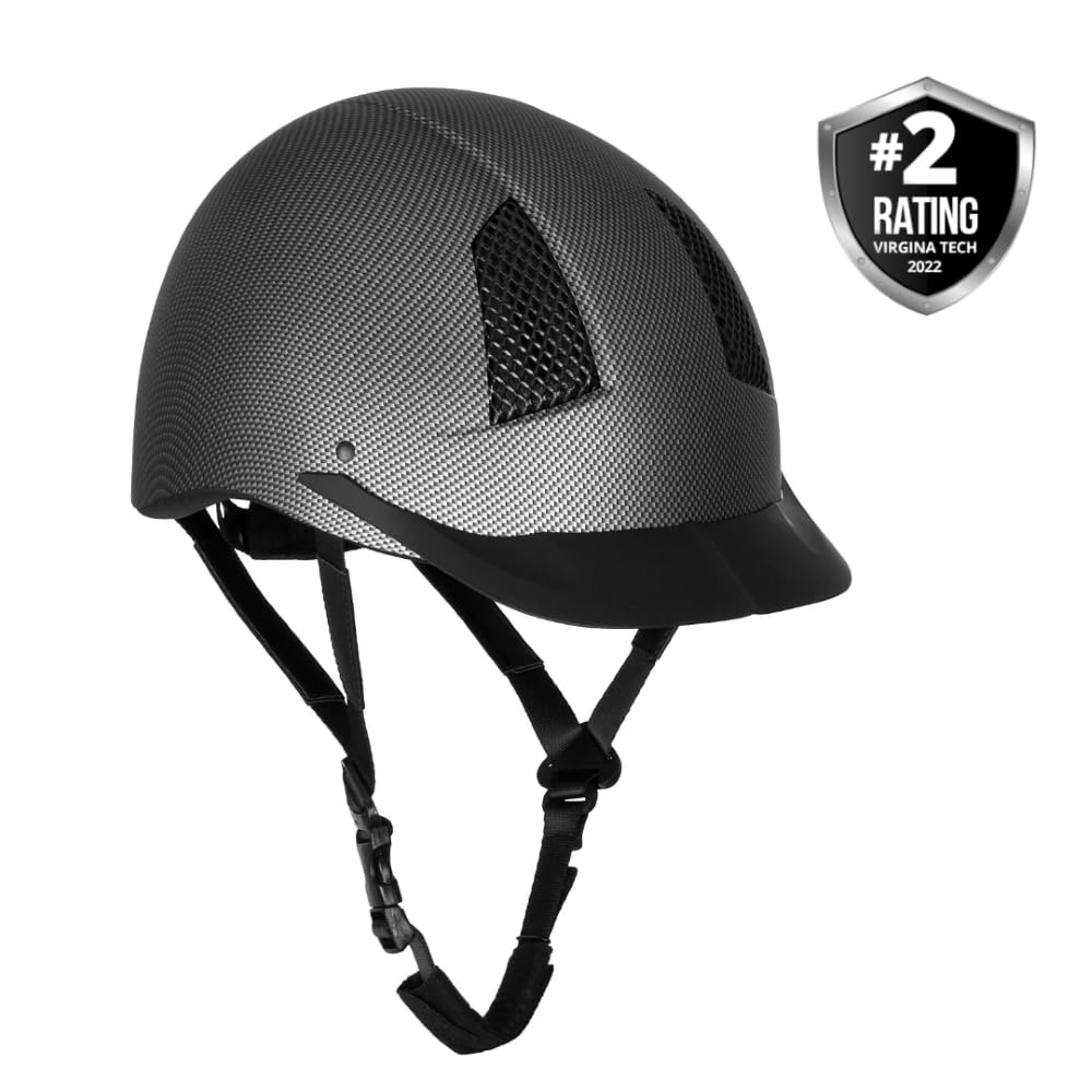 TuffRider Starter Carbon Fiber Equestrian Helmet for Horse Riding - Lightweight & Durable Safety Gear for English, Western & Trail Riding