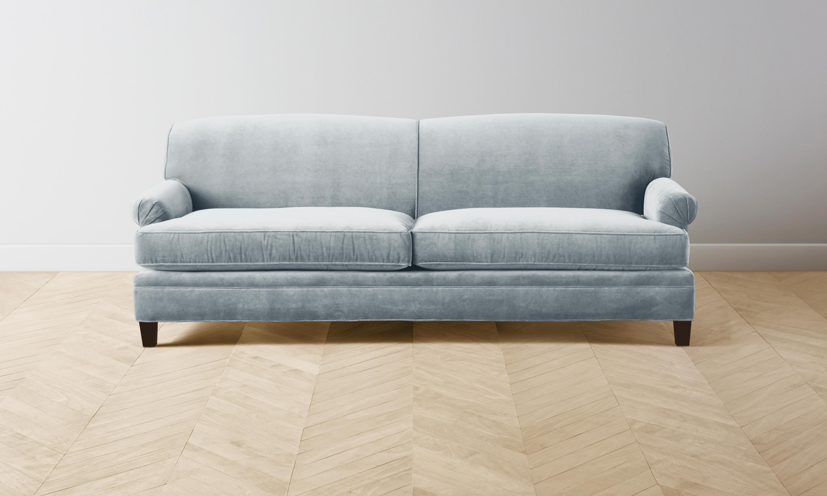 Carmine Performance Velvet Sofa - Luxurious Sky Blue Velvet Upholstery for Living Room, Lounge & Home Decor