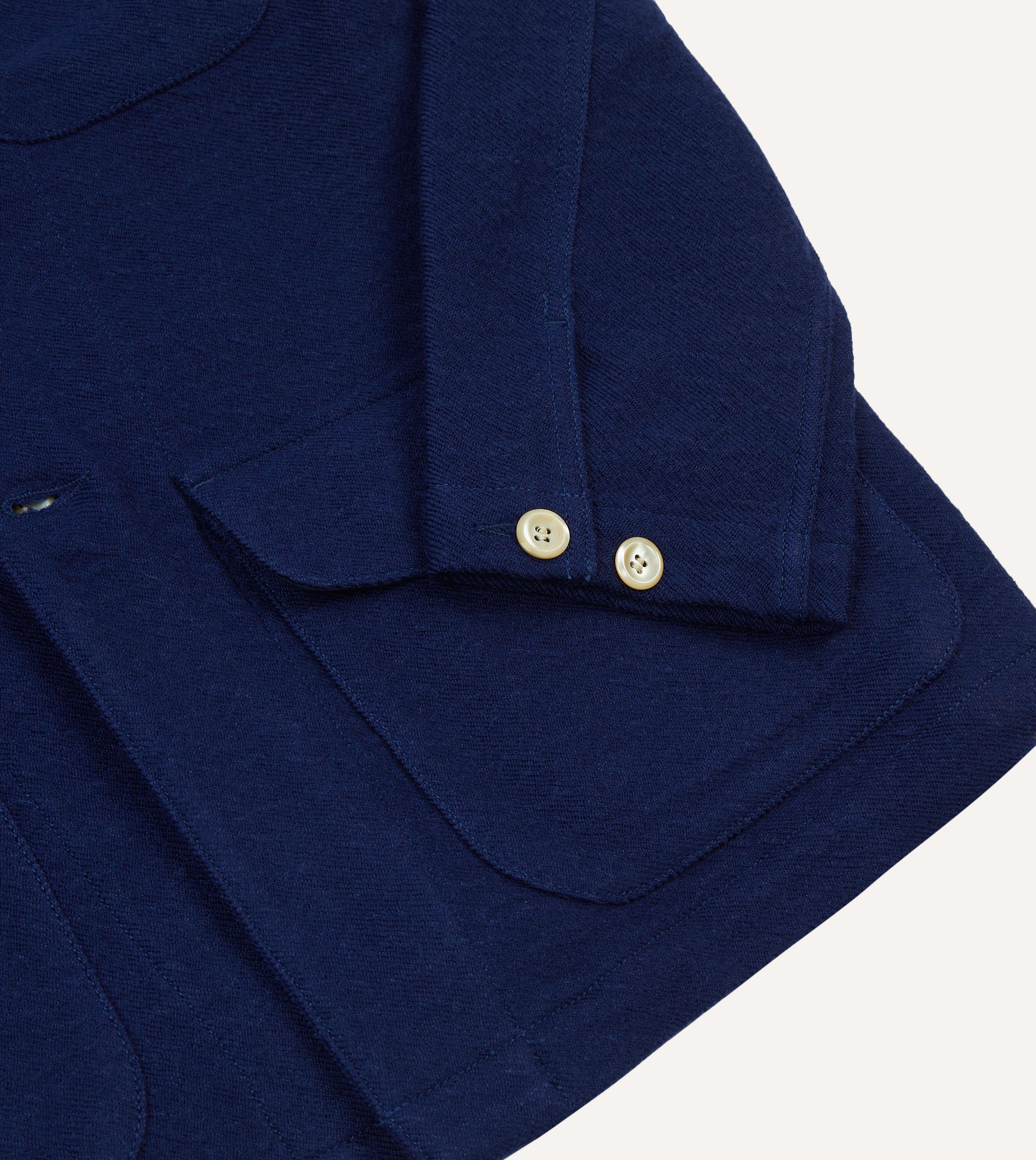 Blue Wool Linen Chore Jacket with 3 Pockets - Durable Workwear for Outdoor Activities, Gardening & Casual Wear