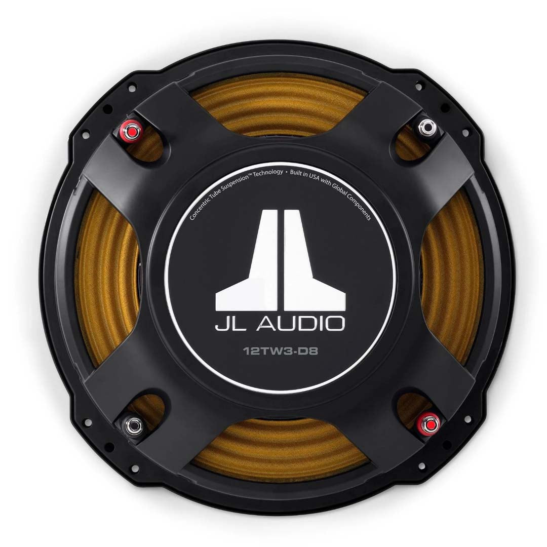 JL Audio 12TW3-D8 12-Inch Dual 8 Ohm Subwoofer - 400W RMS Power for Car Audio & Home Theater Bass Enhancement