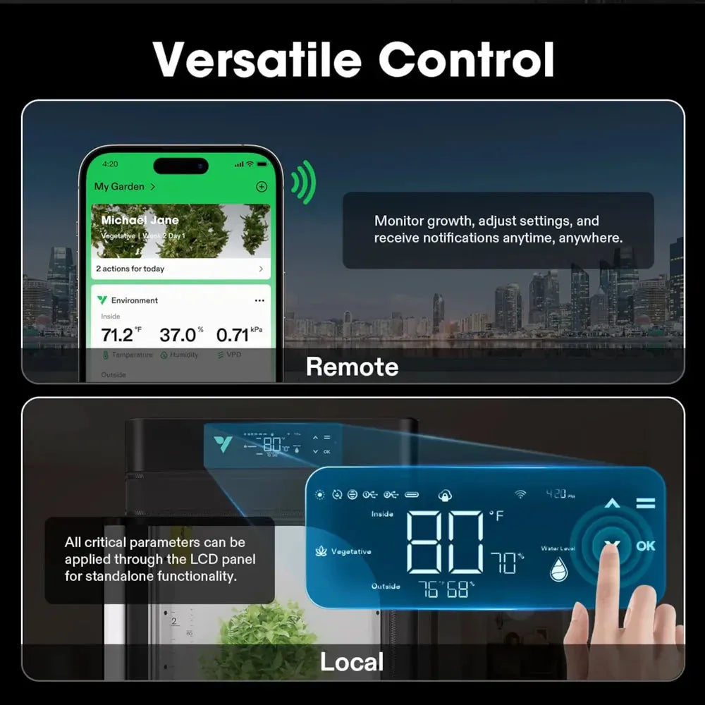Vivosun VGrow Smart Indoor Grow Box Kit - Hydroponic System for Herbs, Vegetables & Plants | Perfect for Home Gardening, Urban Farming & Indoor Planting
