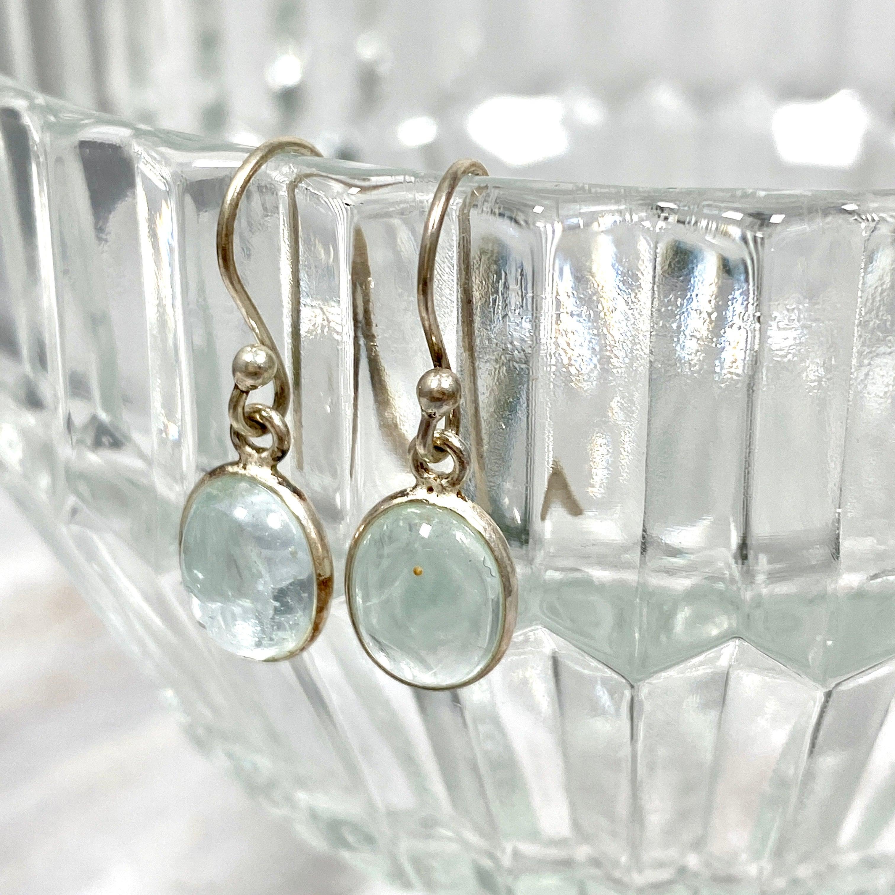 Natural Topaz Oval Cabochon Earrings for Women - Sterling Silver Handmade Jewelry - Perfect for Weddings, Parties & Gifts