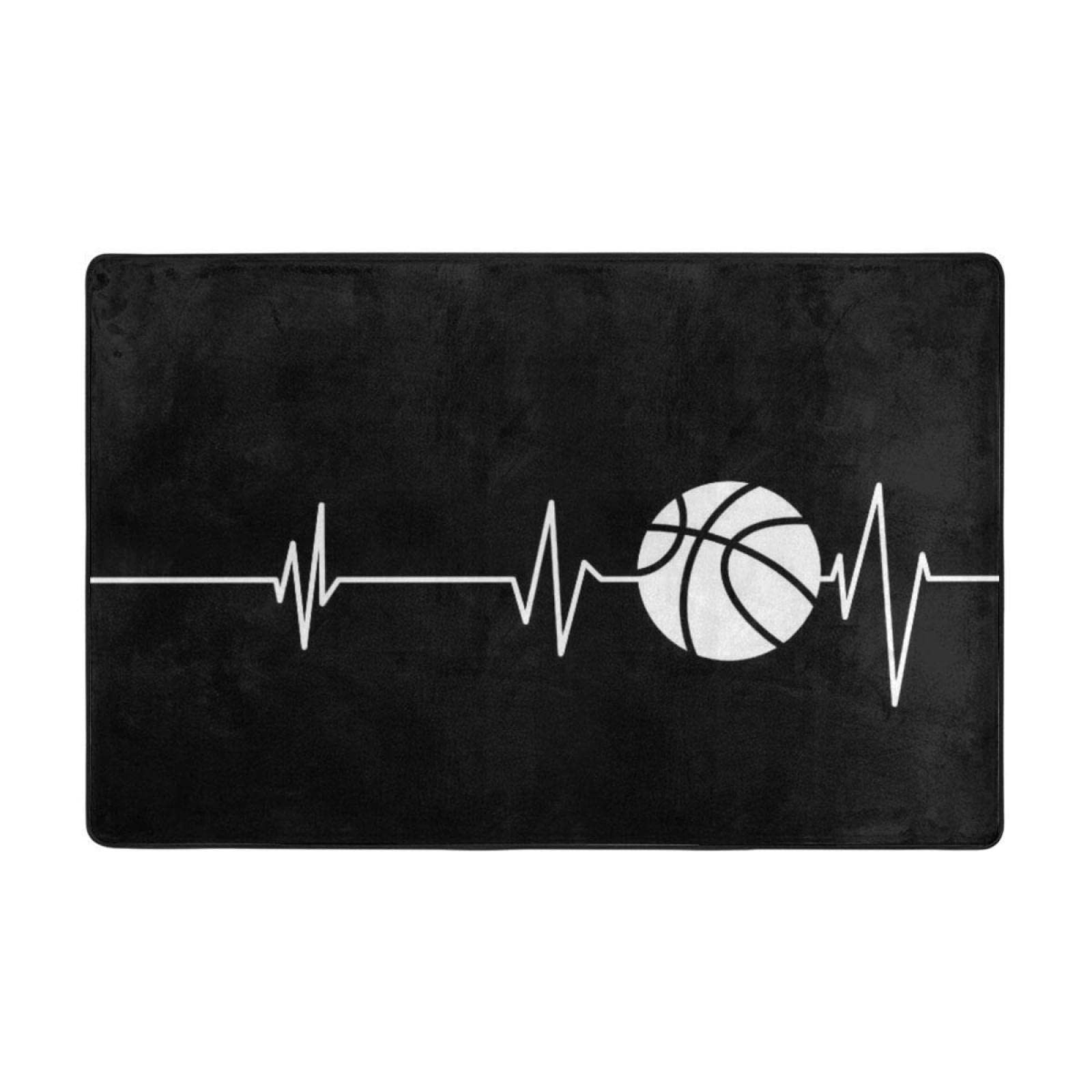 Black and White Basketball Area Rug – Non-Slip Indoor Floor Carpet for Living Room, Bedroom & Home Decor (5.3' x 4') – Perfect for Sports Fans, Game Rooms & Teen Bedrooms