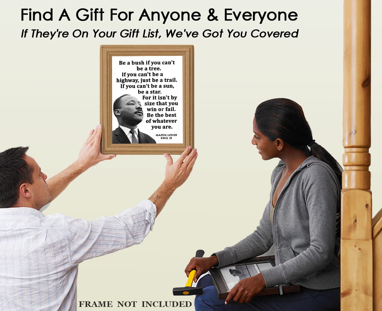 8x10 Martin Luther King Motivational Poster - 'Be a Bush' Inspirational Wall Art for Teens & Adults | Positive Affirmations Decor for Bedroom, Office & Classroom | MLK Quote Wall Decor for Men & Women