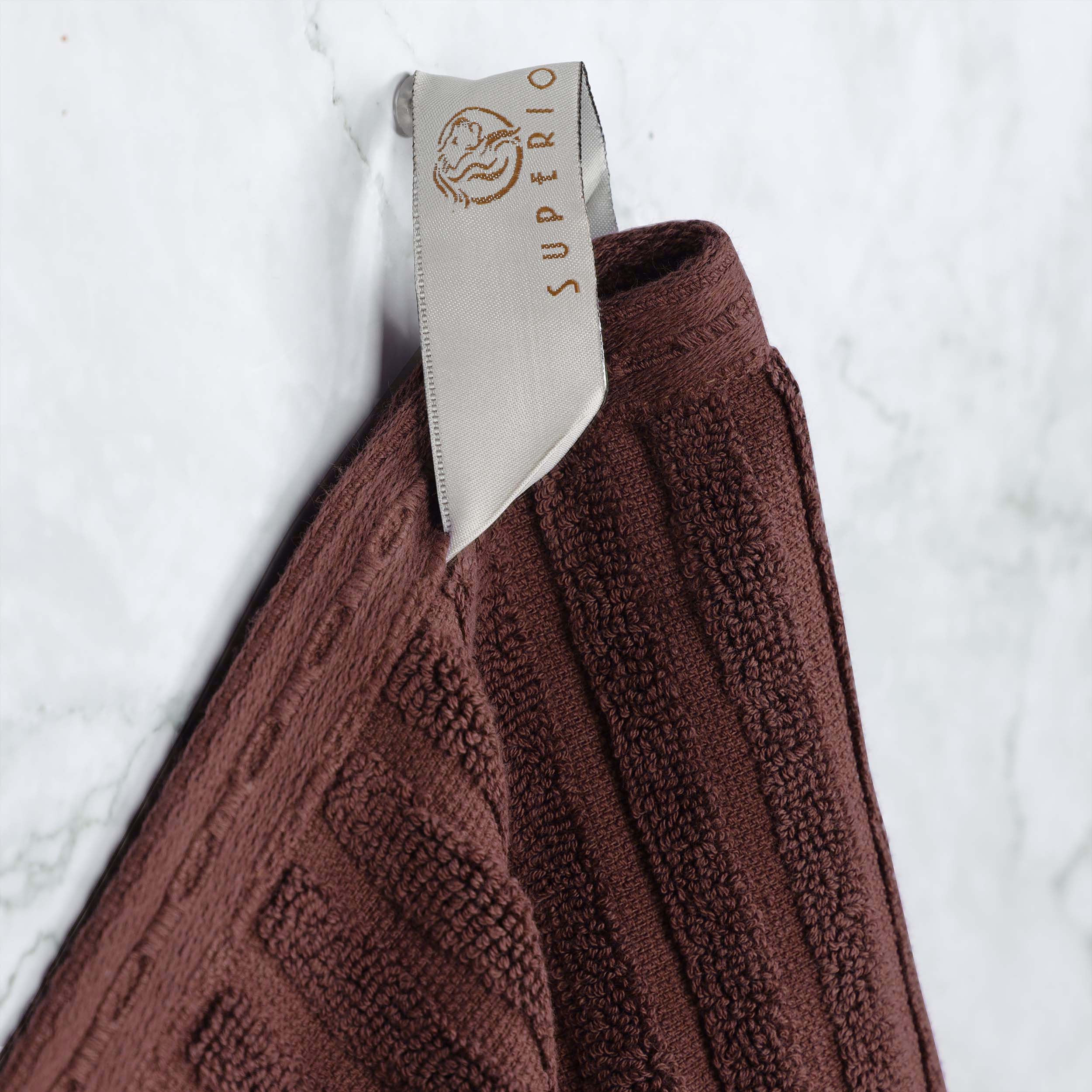 Premium Soho Ribbed Textured Cotton Hand Towels & Bath Sheets Set - Ultra Absorbent, Soft & Quick-Drying - Perfect for Bathroom, Spa, Gym & Guest Use