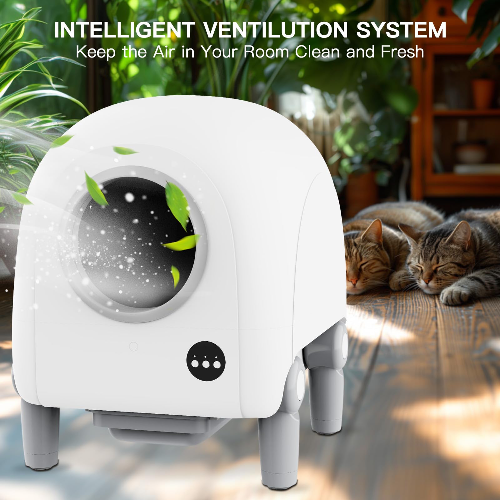 XXL Automatic Self-Cleaning Cat Litter Box with Video Monitoring, Odor Control & Weight Tracking - Ultra Quiet Operation with Included Litter Mat & Liners - Perfect for Multi-Cat Homes & Busy Pet Owners
