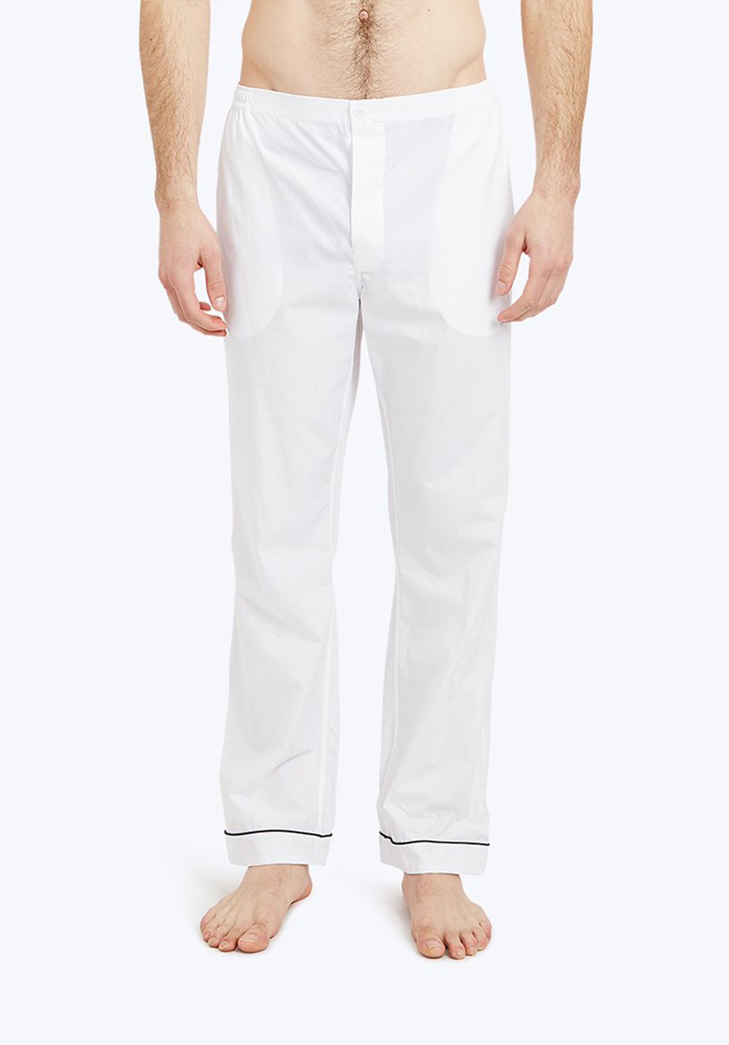 Marcel Pajama Pants for Women - Soft Cotton Sleepwear Lounge Pants in White End on End - Perfect for Relaxing at Home, Lounging & Sleepwear