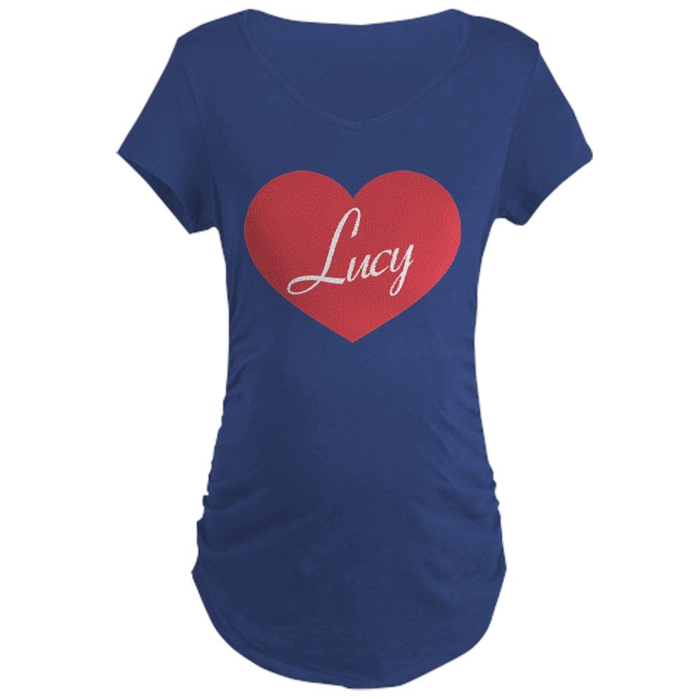 I Love Lucy Heart Maternity Dark T-Shirt - Comfortable Pregnancy Tee for Expecting Moms - Perfect for Casual Wear, Baby Showers & Maternity Photos