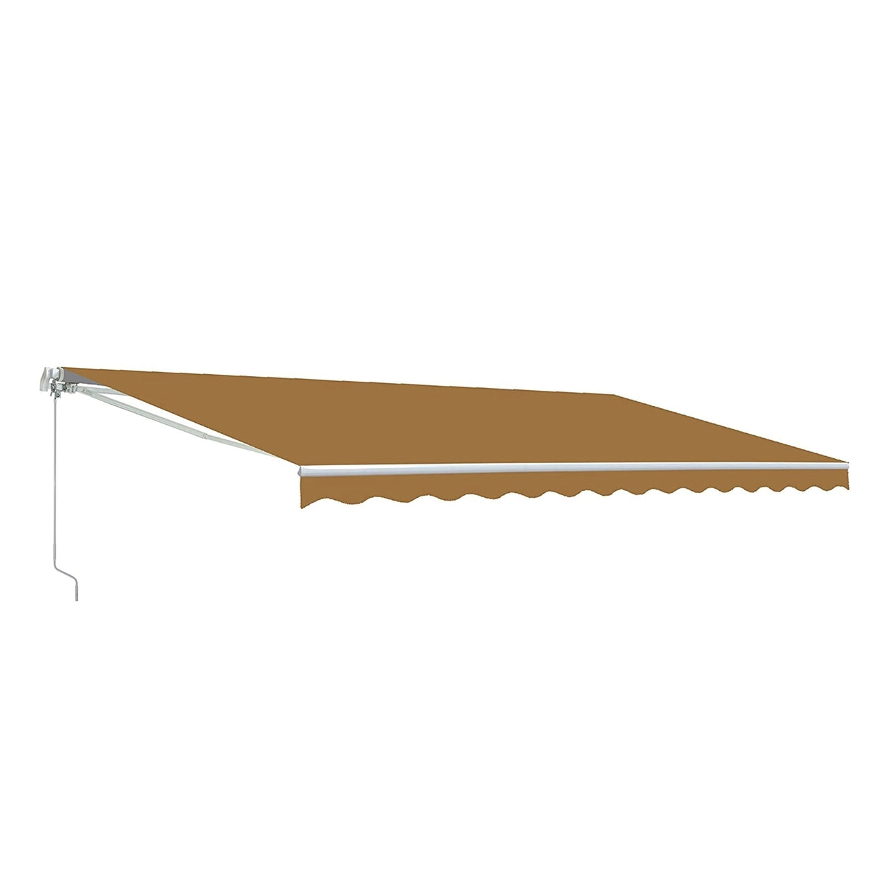 Aleko 16x10 Feet Motorized Retractable Patio Awning with White Frame - Sand Color for Outdoor Shade, Backyard, Deck, and Poolside Relaxation