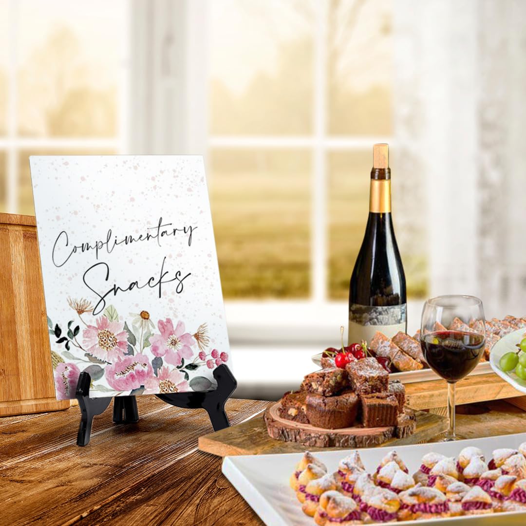 Elegant Floral Watercolor Table Sign with Easel - 6