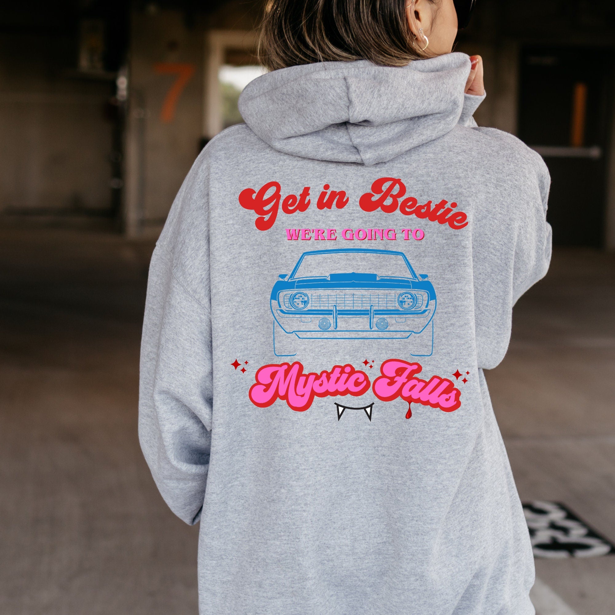 Mystic Falls Hoodie - The Vampire Diaries TVD Merch | Salvatore Brothers Inspired Apparel | Perfect Fan Gift for TVD Lovers | Cozy Wear for Movie Nights & Vampire-Themed Parties