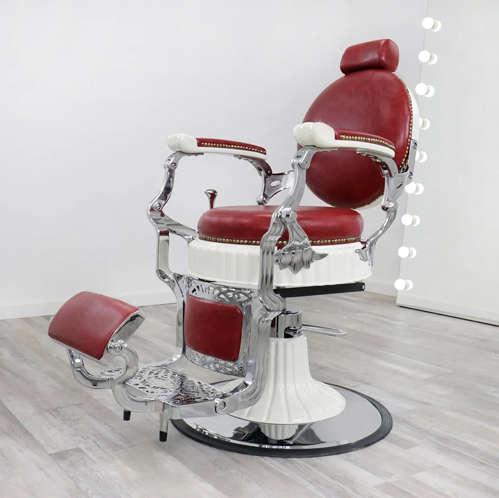 Professional Emerson Barber Chair for Salon & Home Use - Heavy Duty Hydraulic Styling Chair with Adjustable Height & Swivel Base - Perfect for Barbershops, Salons, and Home Grooming Stations