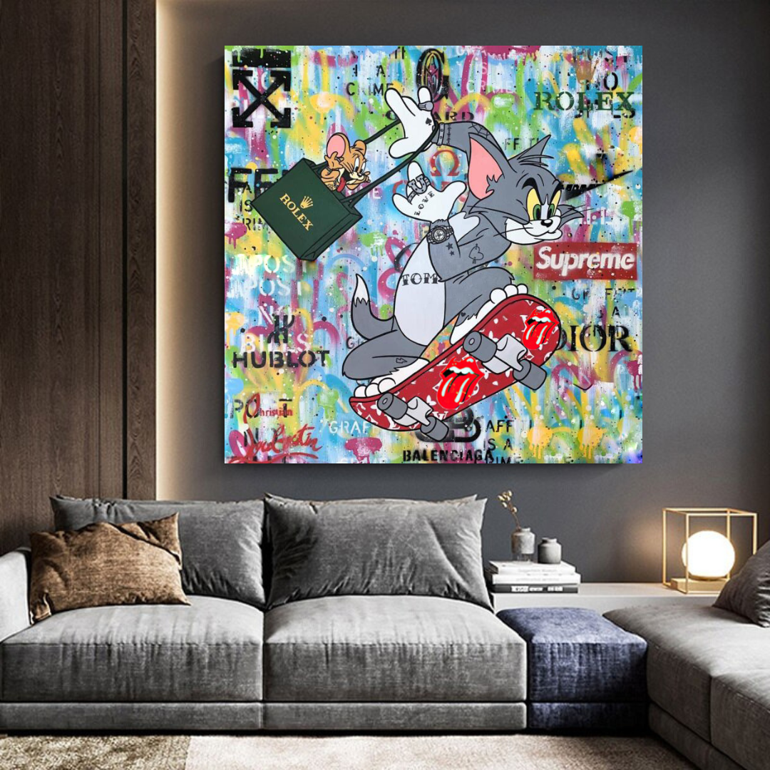 Tom and Jerry Canvas Art - High-Quality Wall Decor for Kids' Room, Living Room & Office - Shop Now at Its Shopping Time