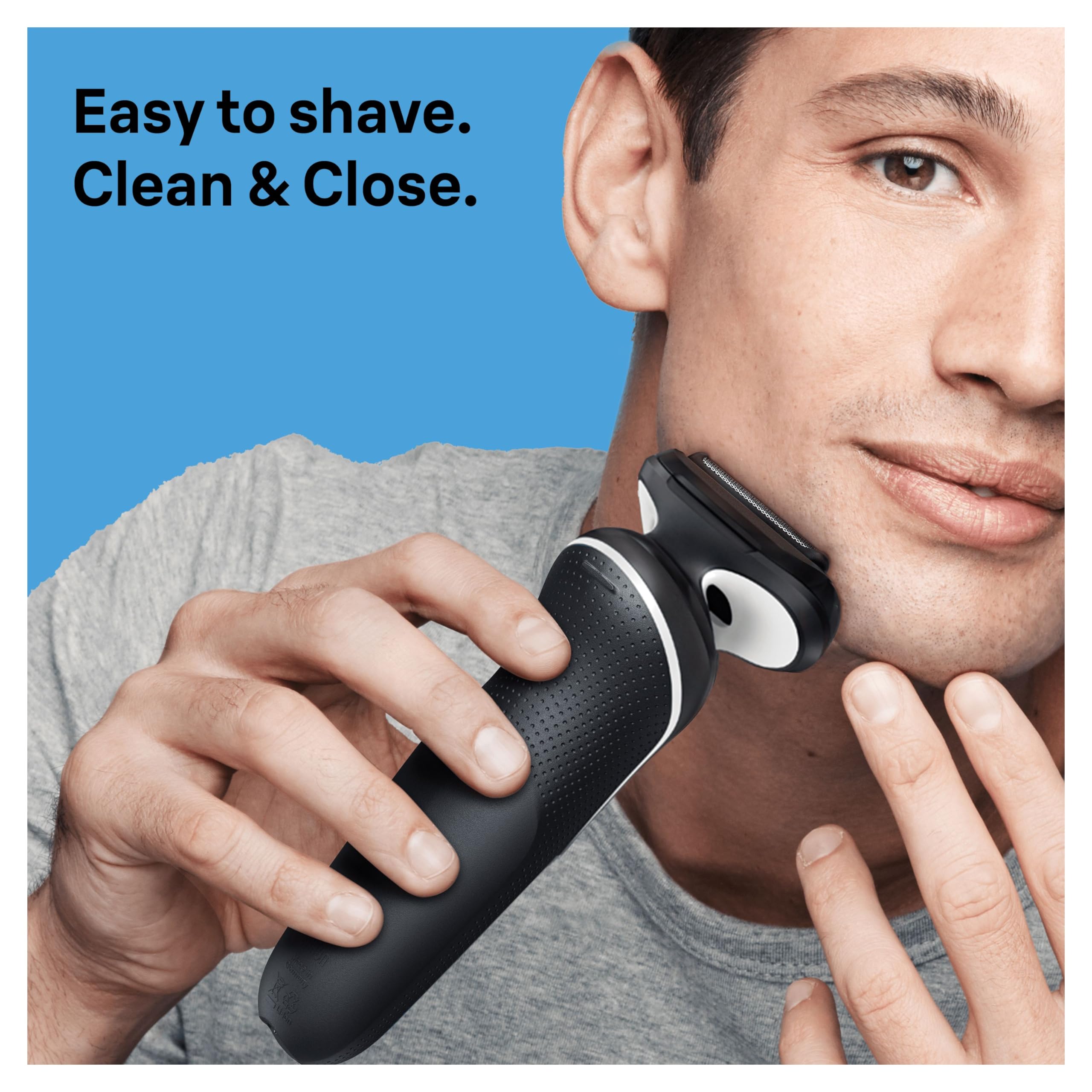 Braun Series 5 Electric Shaver for Men - Wet & Dry Waterproof Razor with Beard Trimmer, Body Groomer & Charging Stand | UK 2 Pin Plug (Model 50-W4650cs, White) | Perfect for Travel, Gym & Daily Shaving
