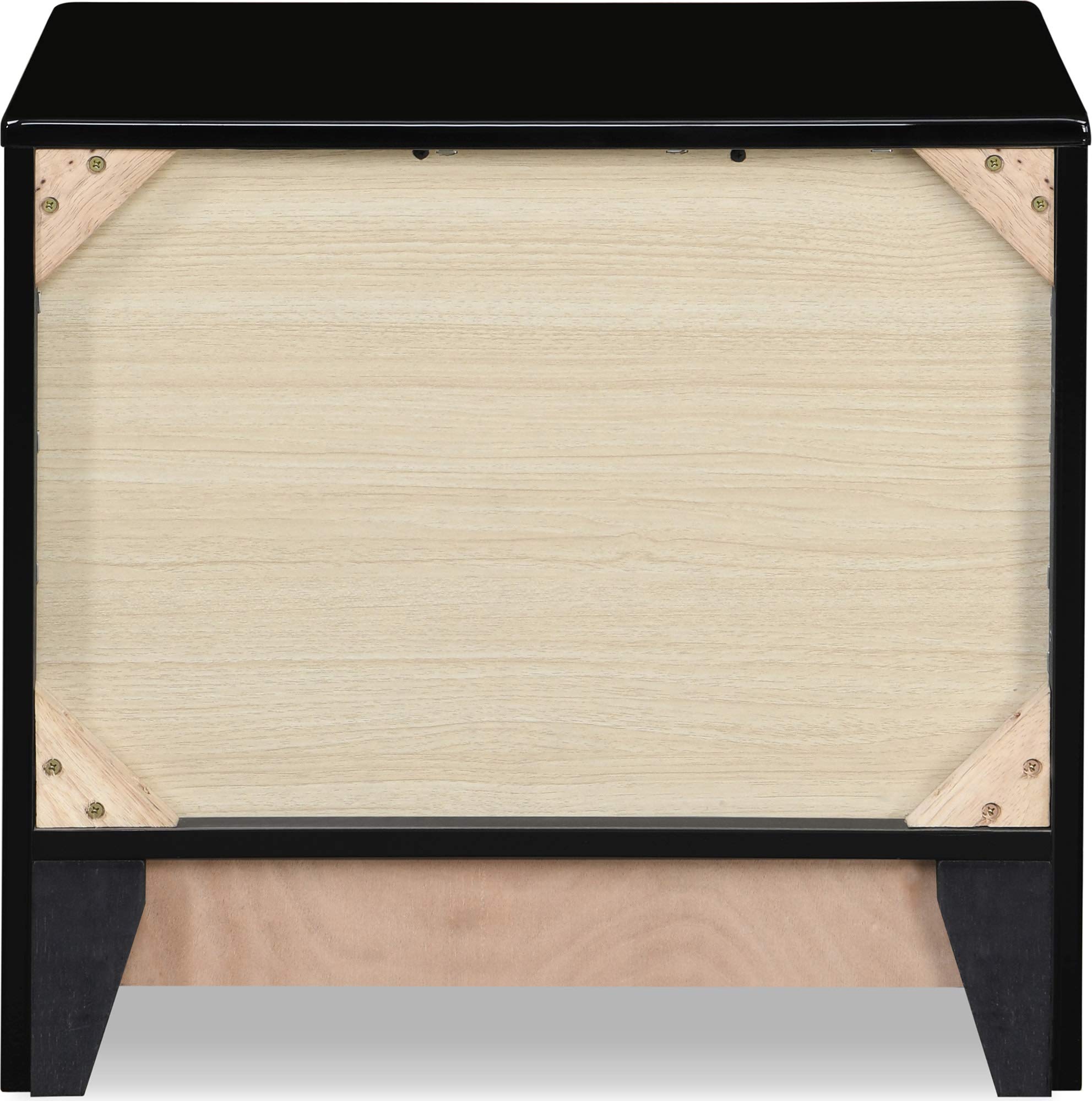 ClickDecor Hudson End Side Nightstand with 2 Drawers - Wooden Nightstand Table for Bedroom with Matte Chrome Handle - Black - Perfect for Small Spaces, Apartment Living & Guest Rooms