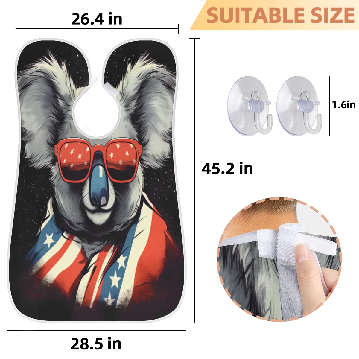 Funny Bear Beard Shaving Bib for Men - Waterproof Hair Dye Apron & Barber Cape for Haircut, Beard Trimming & Makeup - Sink Hair Catcher & Grooming Accessory (Great Gift for Barbers & Stylists) - Perfect for Home Haircuts, Salon Use & DIY Grooming