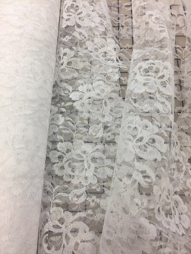 57-Inch Wide White Galloon Lace - Premium Decorative Trim for Wedding Dresses, Home Decor & Crafting Projects