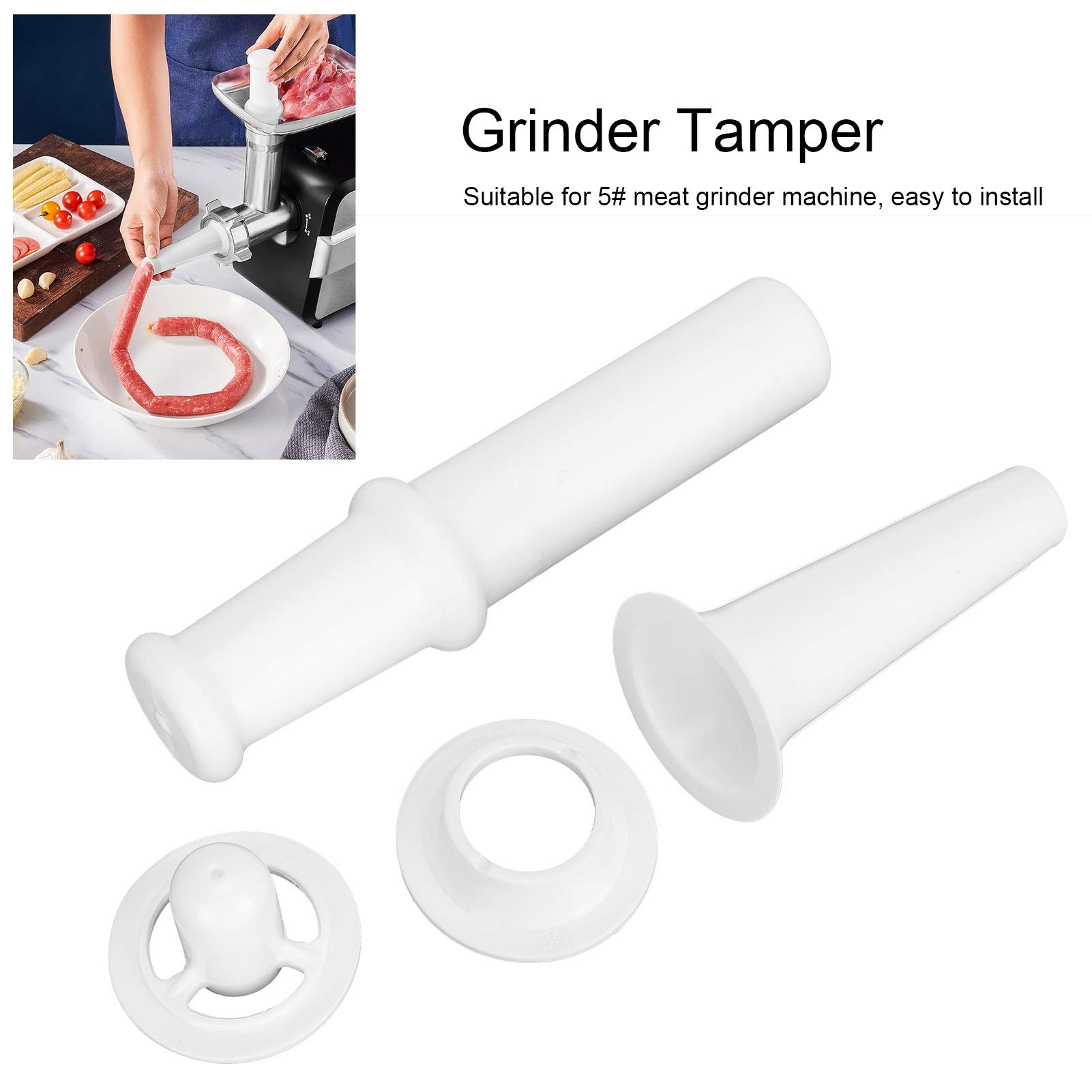 Universal Sausage Stuffer & Food Pusher Attachment for 5# Meat Grinders - Perfect for Making Homemade Sausages, Burgers & Ground Meat in Kitchens