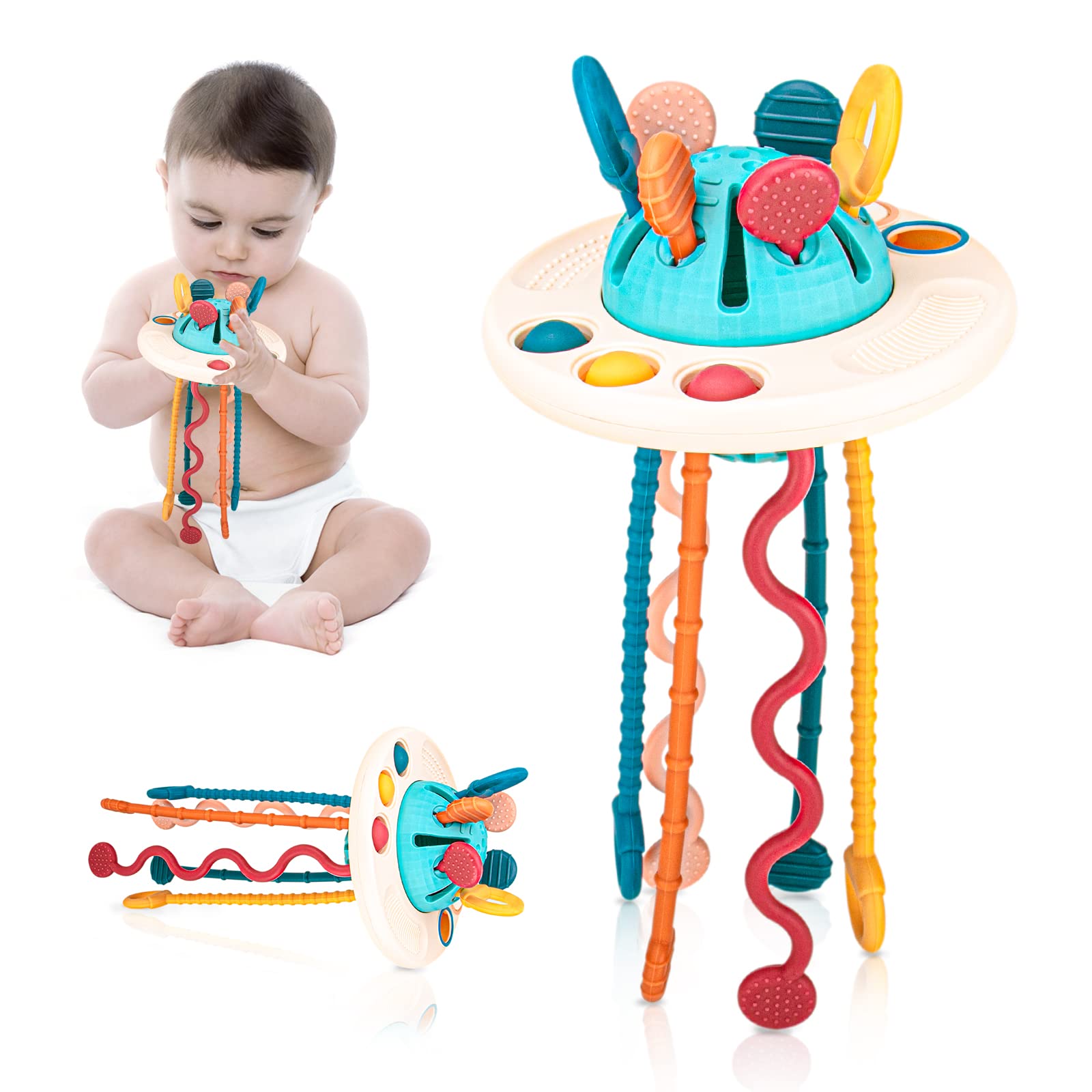 Montessori Baby Sensory Toys for Toddlers 1-3 Years - Fine Motor Skills Development Toys, Travel & Pull Activity Toys for Babies 6-12 Months | Perfect Birthday Gift for 1-3 Year Olds | Great for Playtime, Learning & Airplane Travel