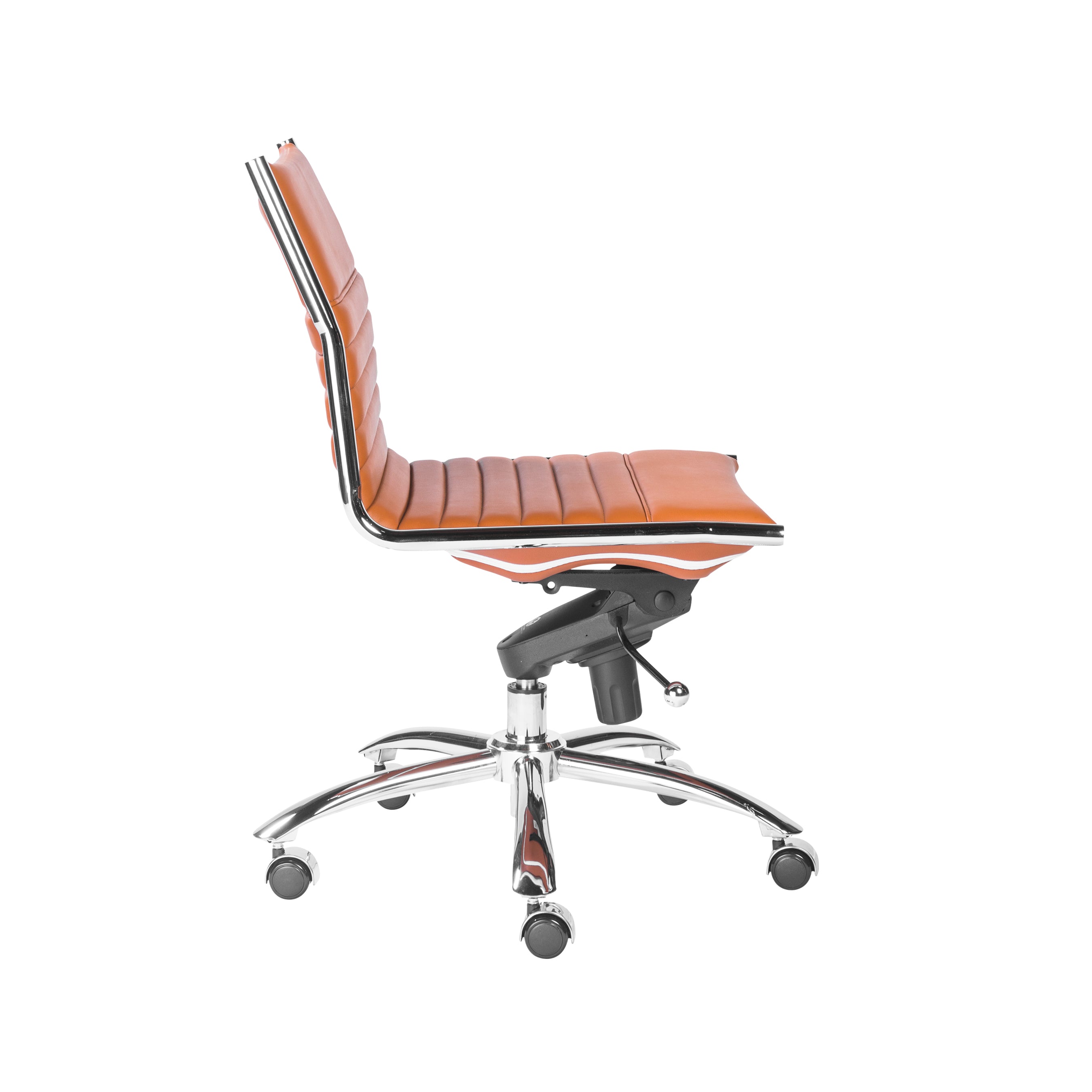 Euro Style Dirk Low Back Office Chair - Armless Ergonomic Design with Chrome Steel Base for Home, Office & Workspace Comfort