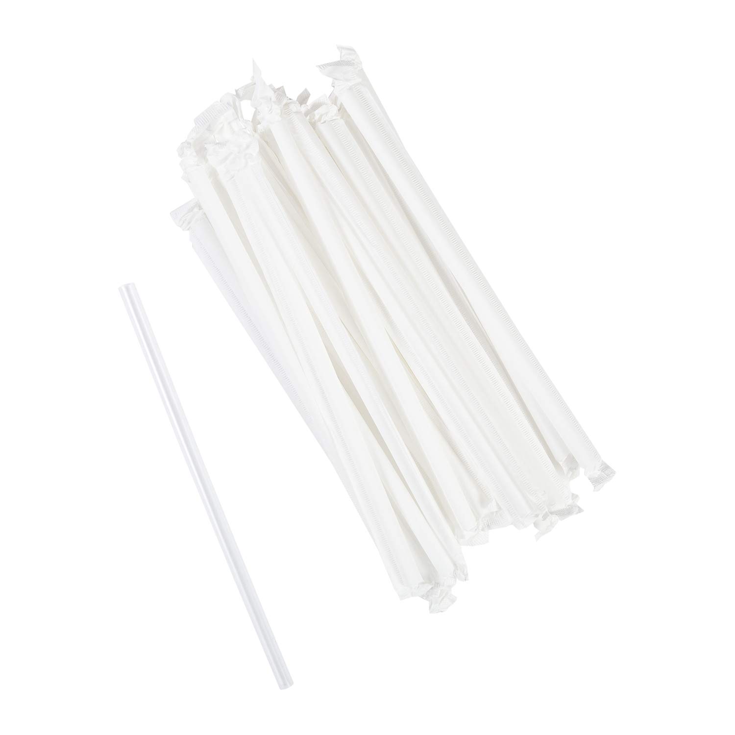 AmerCare 7.75 Inch Giant Clear Disposable Paper Straws - Bulk Pack of 7200 Straws for Parties, Restaurants & Eco-Friendly Drinking - Biodegradable & Plastic-Free