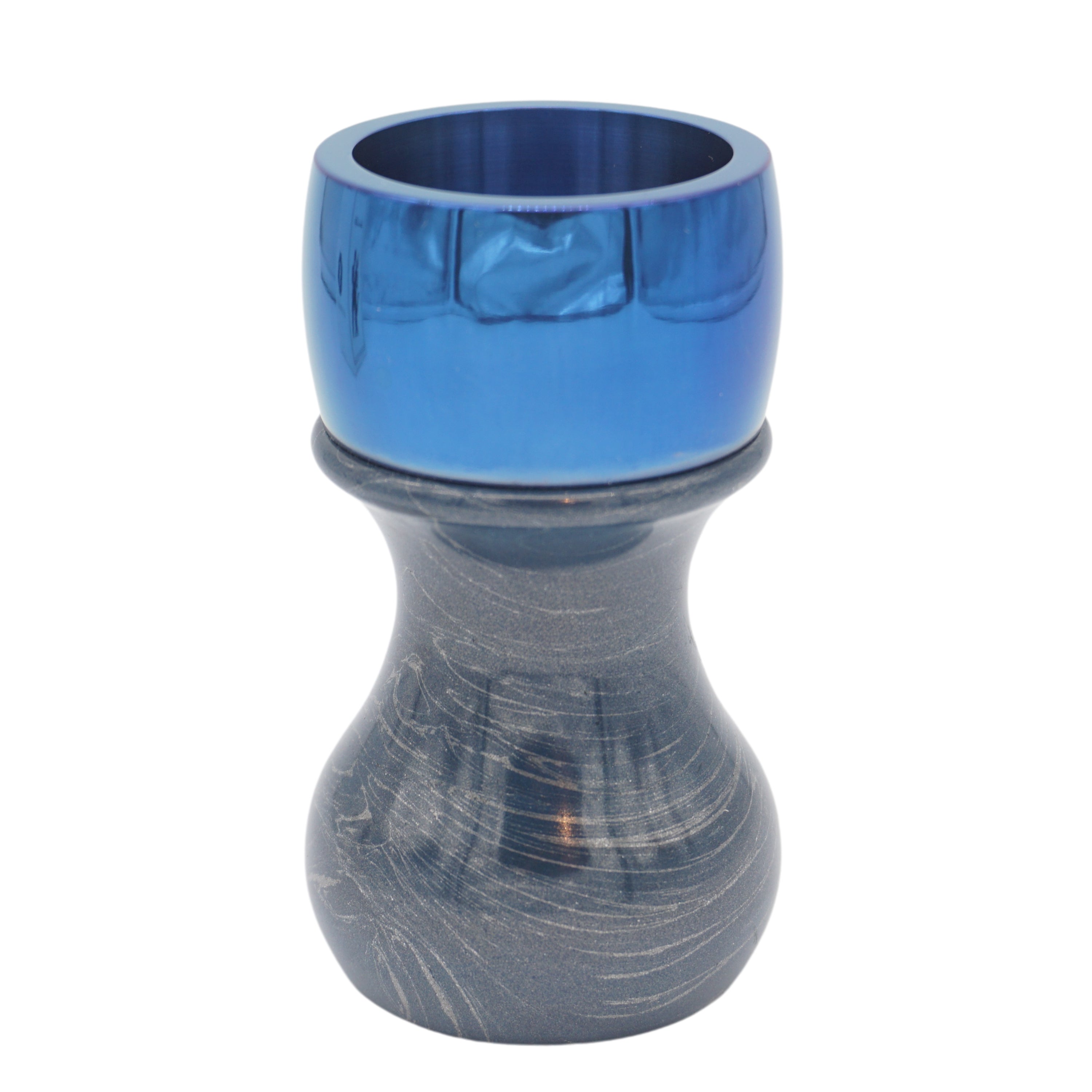 Premium Blue Bronze & Aluminum Handcrafted Shaving Brush Handle - Fits 28mm & 30mm Knots - Perfect for Wet Shaving, Grooming Kits & Luxury Bathroom Accessories