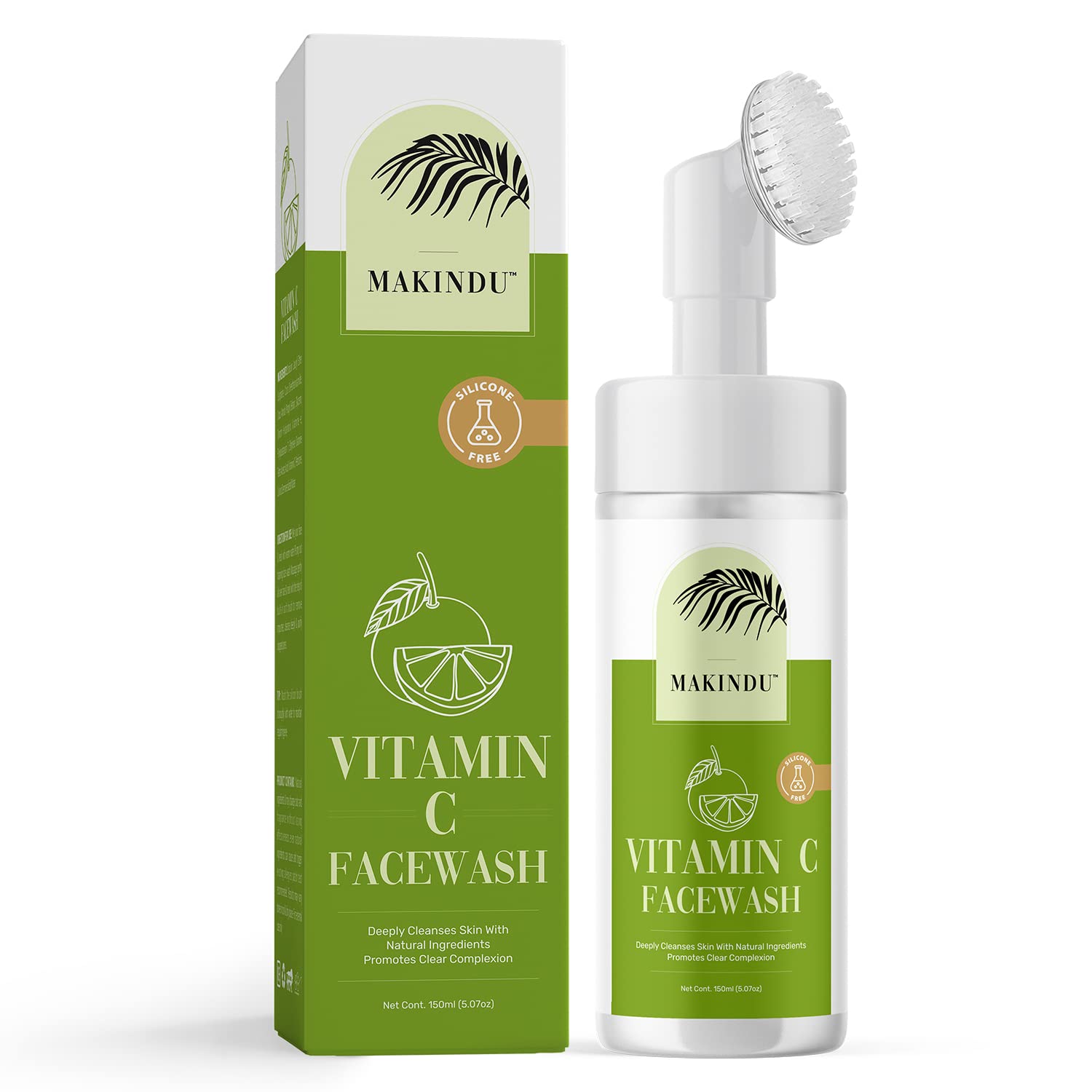 MAKINDU Vitamin C Face Care Kit - Brightening Face Wash (150ml) & Collagen Boosting Serum (30ml) | Glowing, Soft & Supple Skin | Anti-Aging Skincare Set | Perfect for Morning & Night Routine, Travel Skincare Essentials
