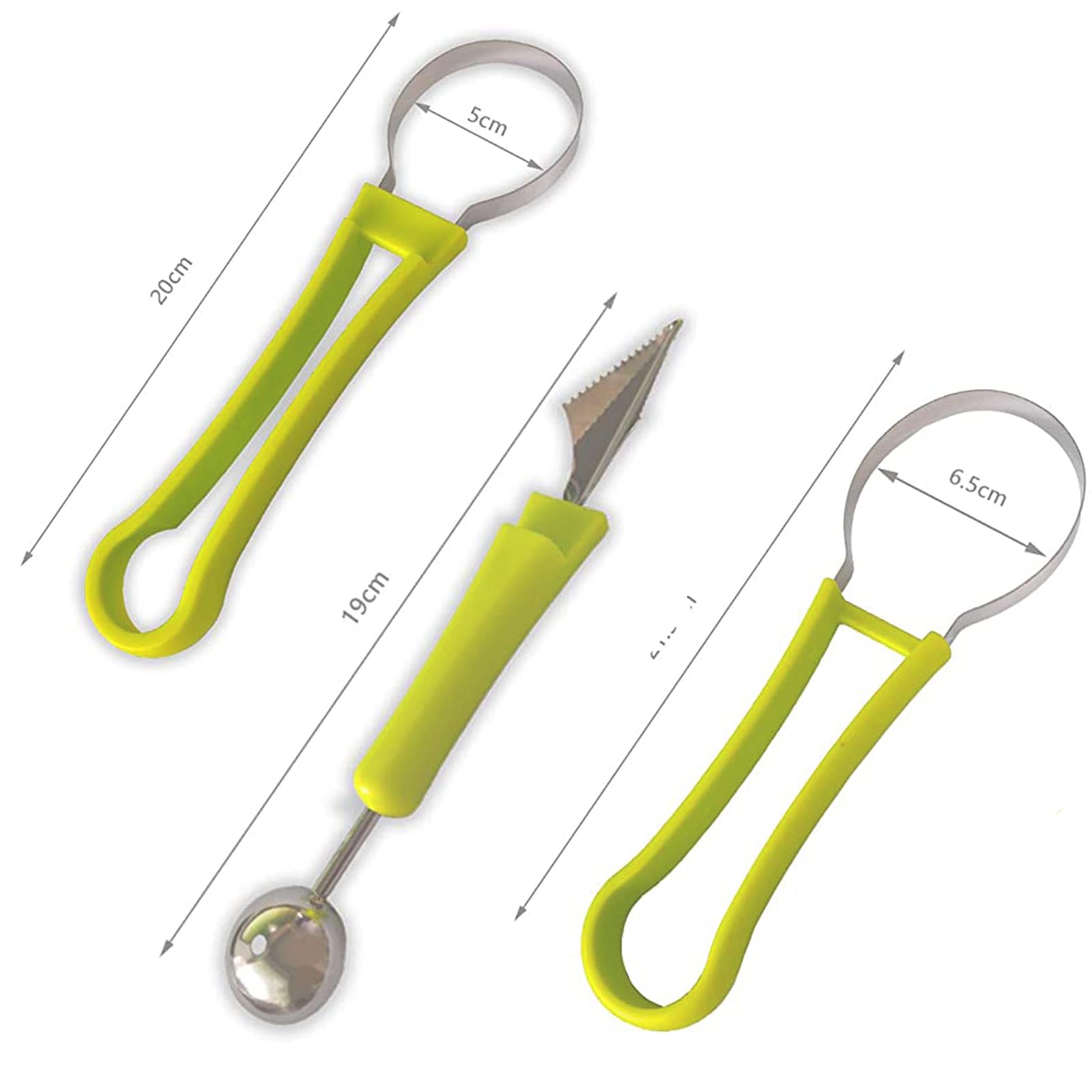 4 in 1 Stainless Steel Melon Baller Scoop Set - Watermelon Cutter, Fruit Carving Tools, Pulp Separator for Kitchen, Party & Fruit Platter Decoration