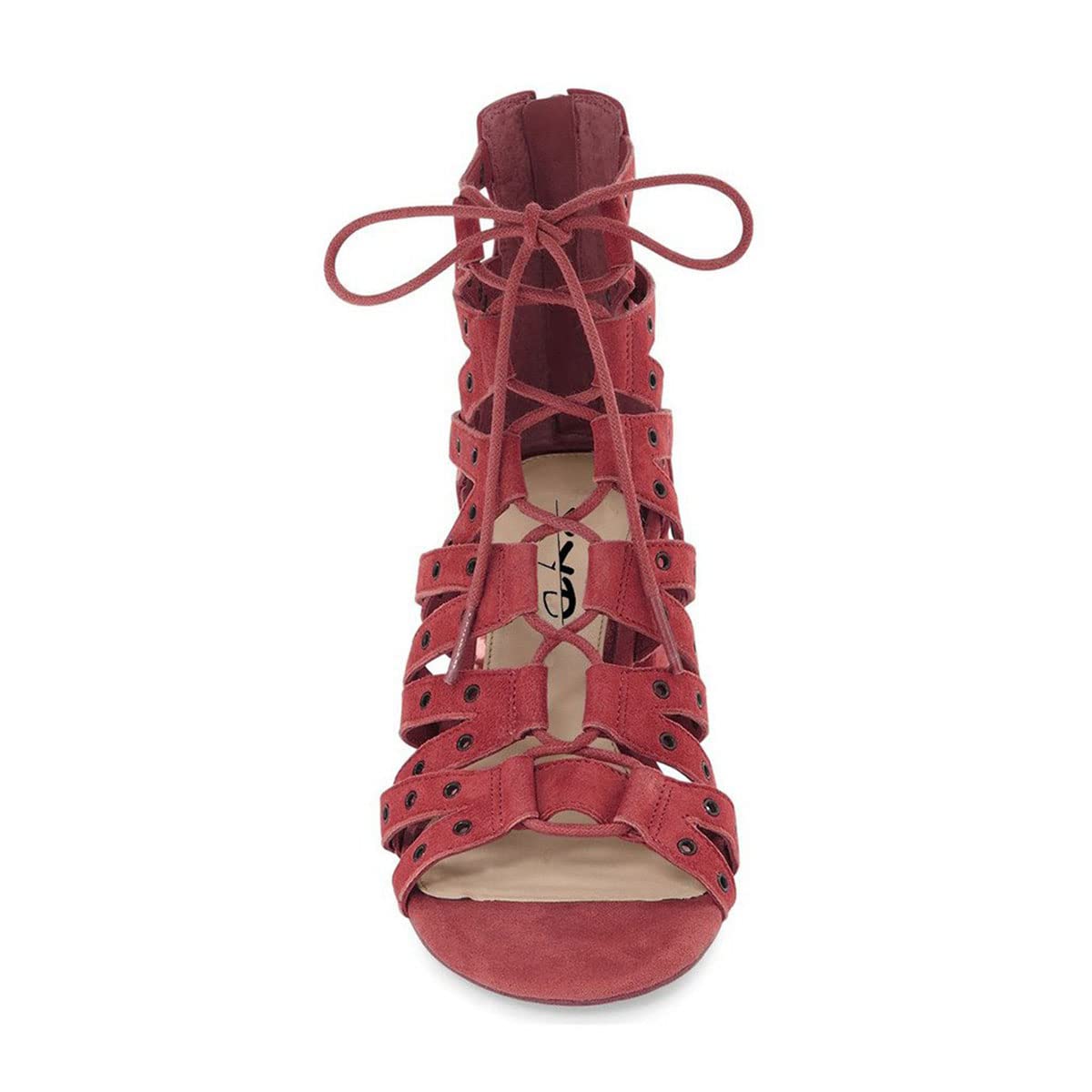 XYD Women's Gladiator Sandals - Caged Block Heel, Open Toe with Grommet Straps & Cutout Back Zipper Design - Perfect for Summer Parties, Weddings & Night Out Dress Shoes