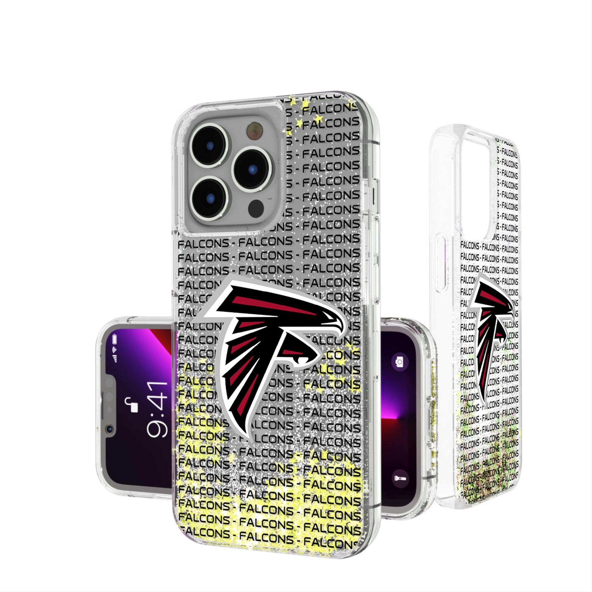 Atlanta Falcons Glitter Phone Case with Text Backdrop - Durable Protective Cover for iPhone & Samsung - Perfect for Game Day & Falcons Fans