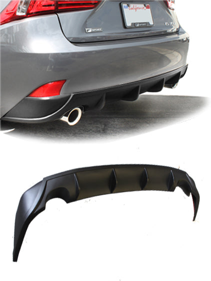 2014-2016 Lexus IS250 IS350 Rear Diffuser Matte Black KB31002MB - Upgrade Your Car's Rear Styling for a Sporty Look