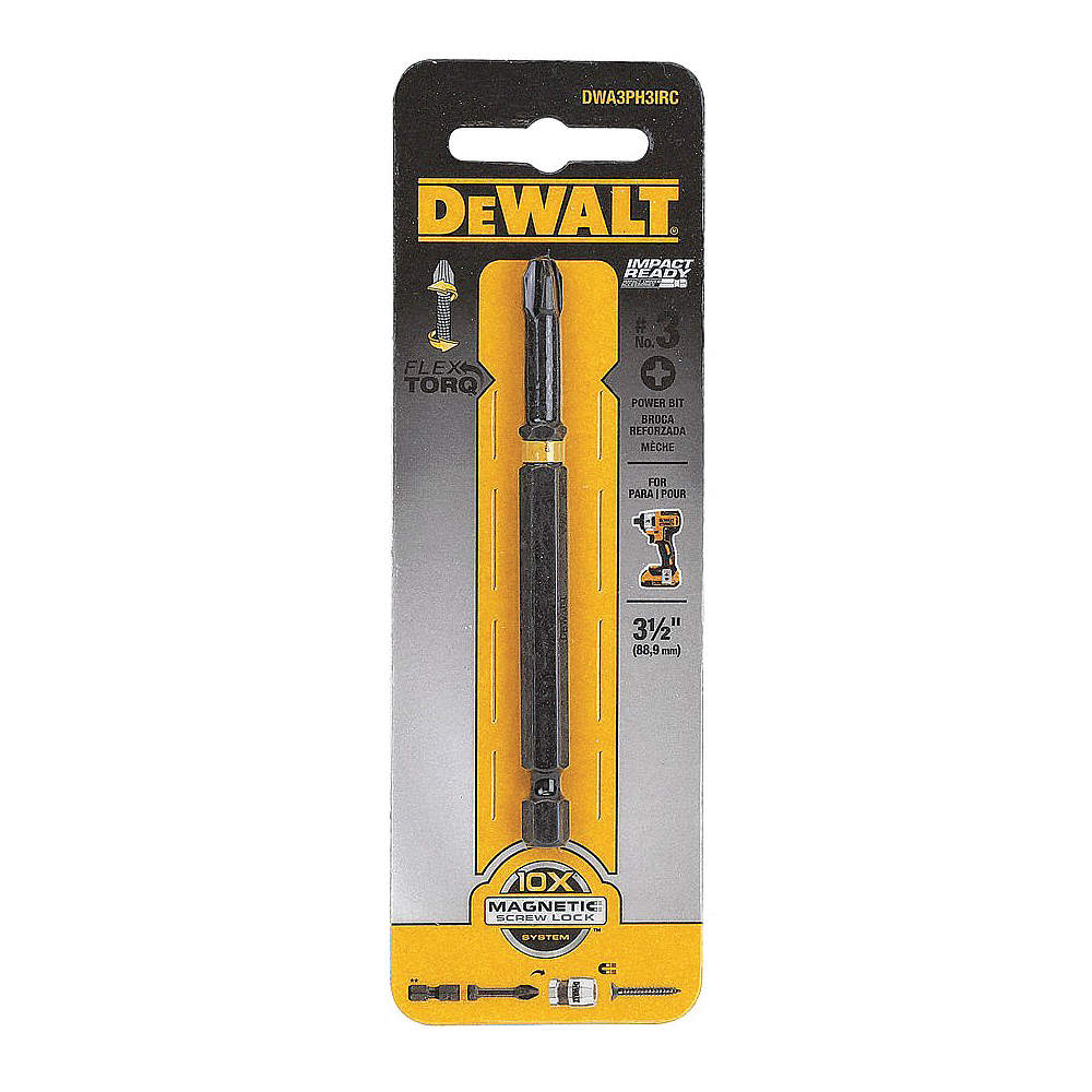 DEWALT DWA3PH3IRC No. 3 Phillips Screwdriver Bit 3.5 Inch - Premium Construction Tool for Woodworking, Metalworking & DIY Projects