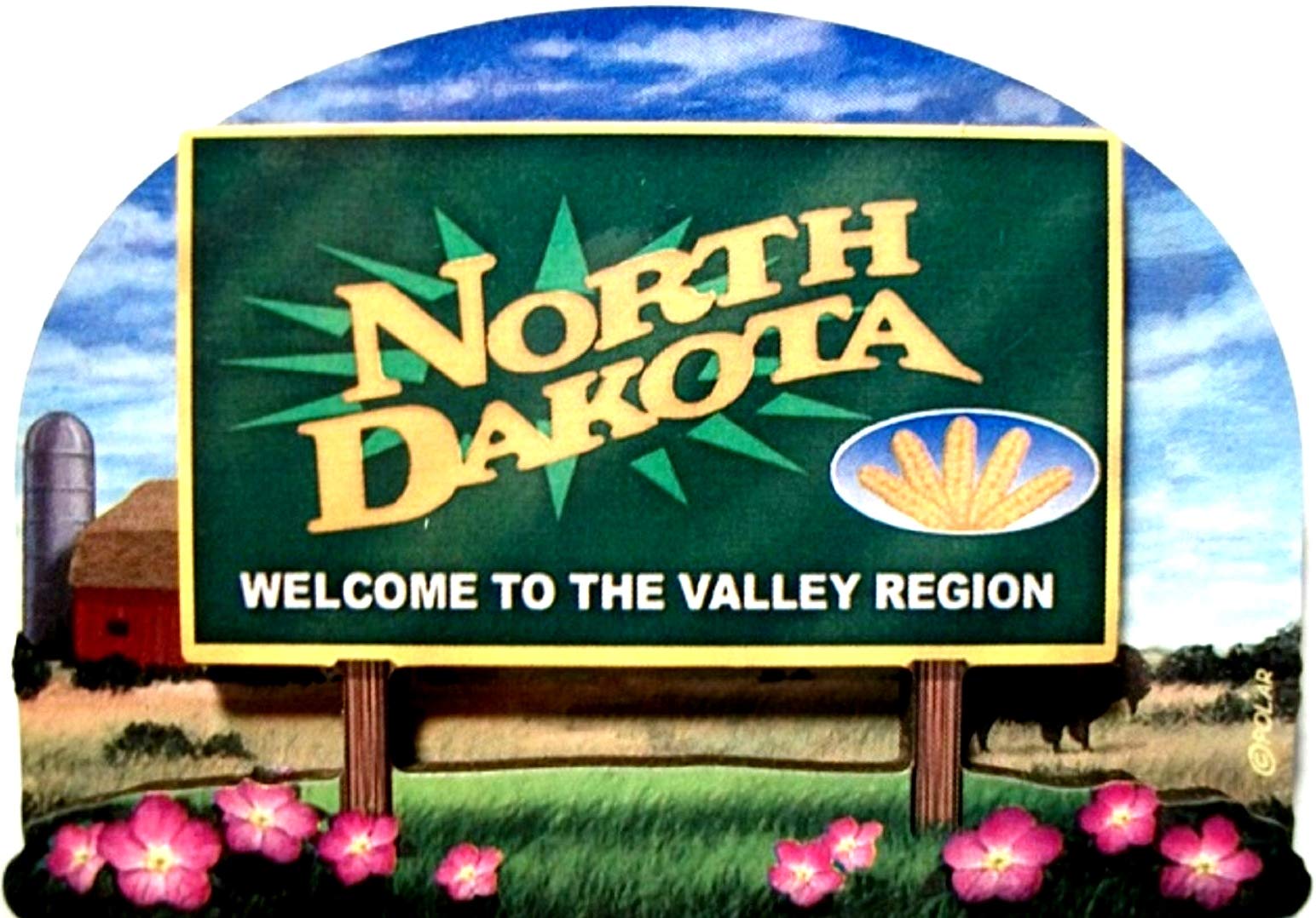 North Dakota State Welcome Sign - Handcrafted Wooden Fridge Magnet Souvenir - Perfect for Travel Memories, Home Decor & Gift Giving