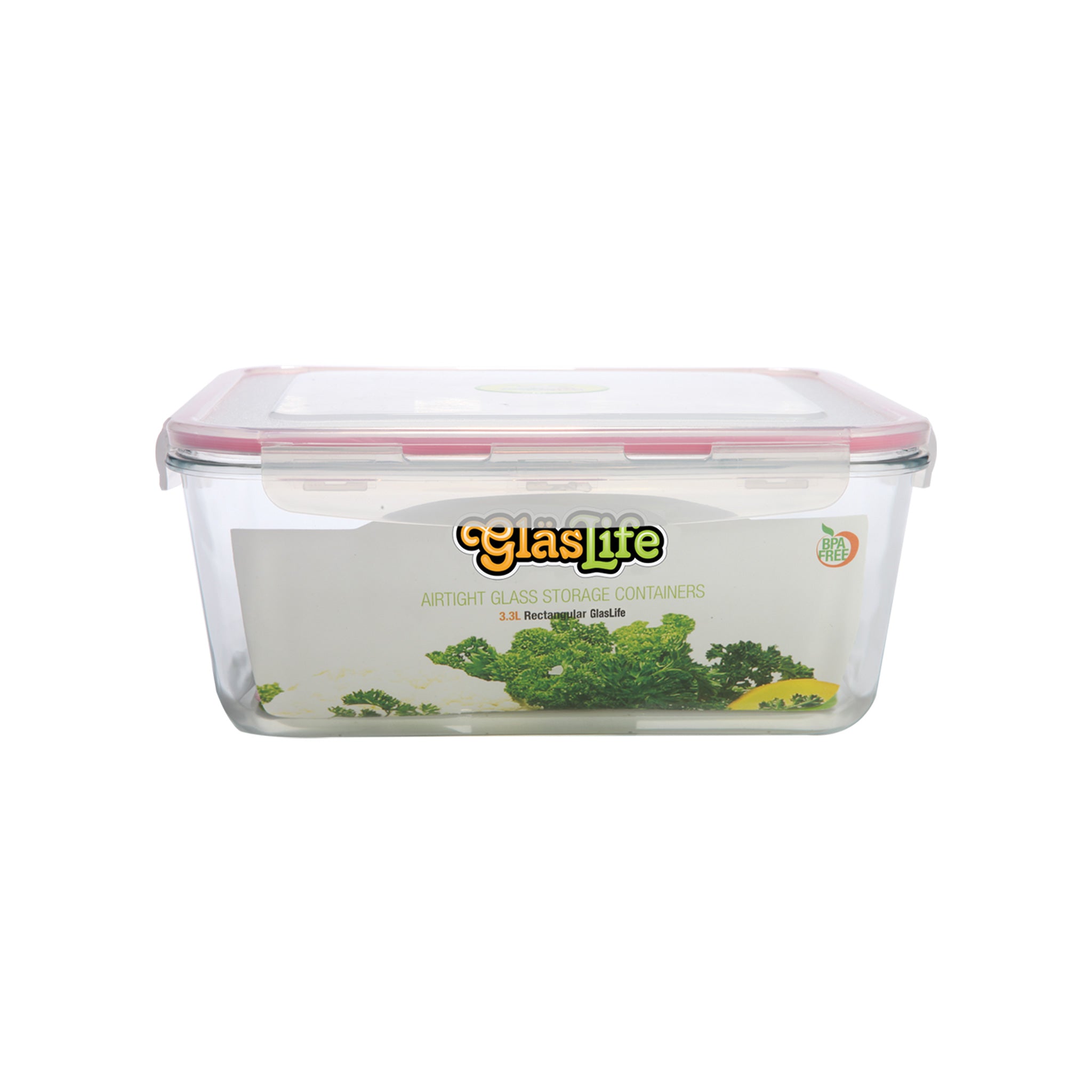 GlasLife® Airtight Rectangular Glass Food Storage Container with Lid - Perfect for Meal Prep, Pantry Organization & Leftovers Storage