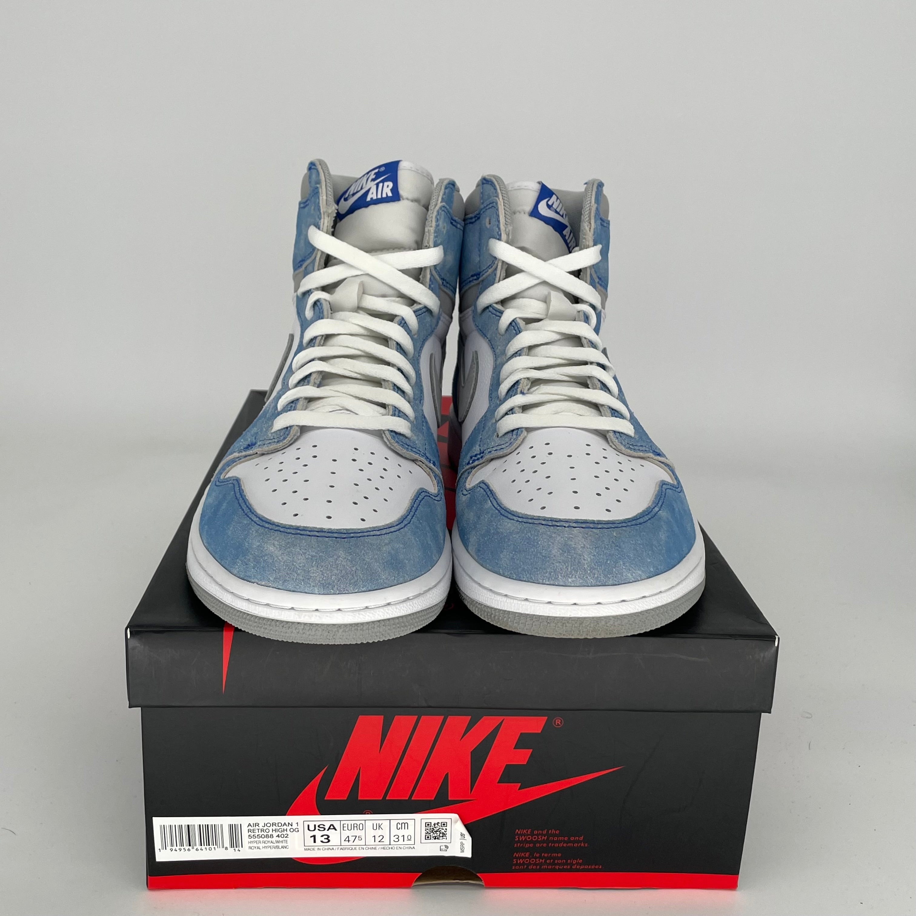 AIR JORDAN 1 HYPER ROYAL Men's Basketball Shoes Size 13 - 555088-402 | Sneakers for Streetwear, Casual & Basketball Games