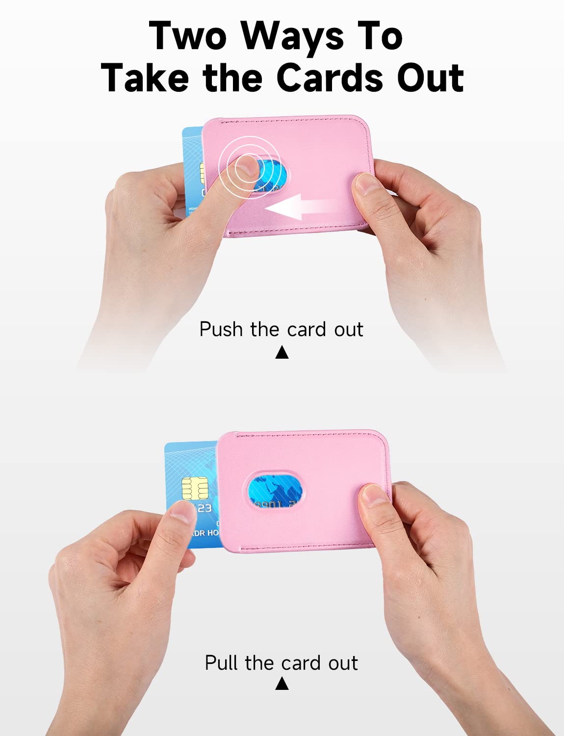 Magnetic Card Holder Wallet with MagSafe for iPhone 14/13/12 Series - Slim RFID Blocking Wallet Case for iPhone 14 Pro Max/14 Pro/14/13 Pro Max/13 Pro/13 Mini/12 Pro Max/12 Pro/12 Mini (Pink) | Perfect for Everyday Use, Travel & Contactless Payments