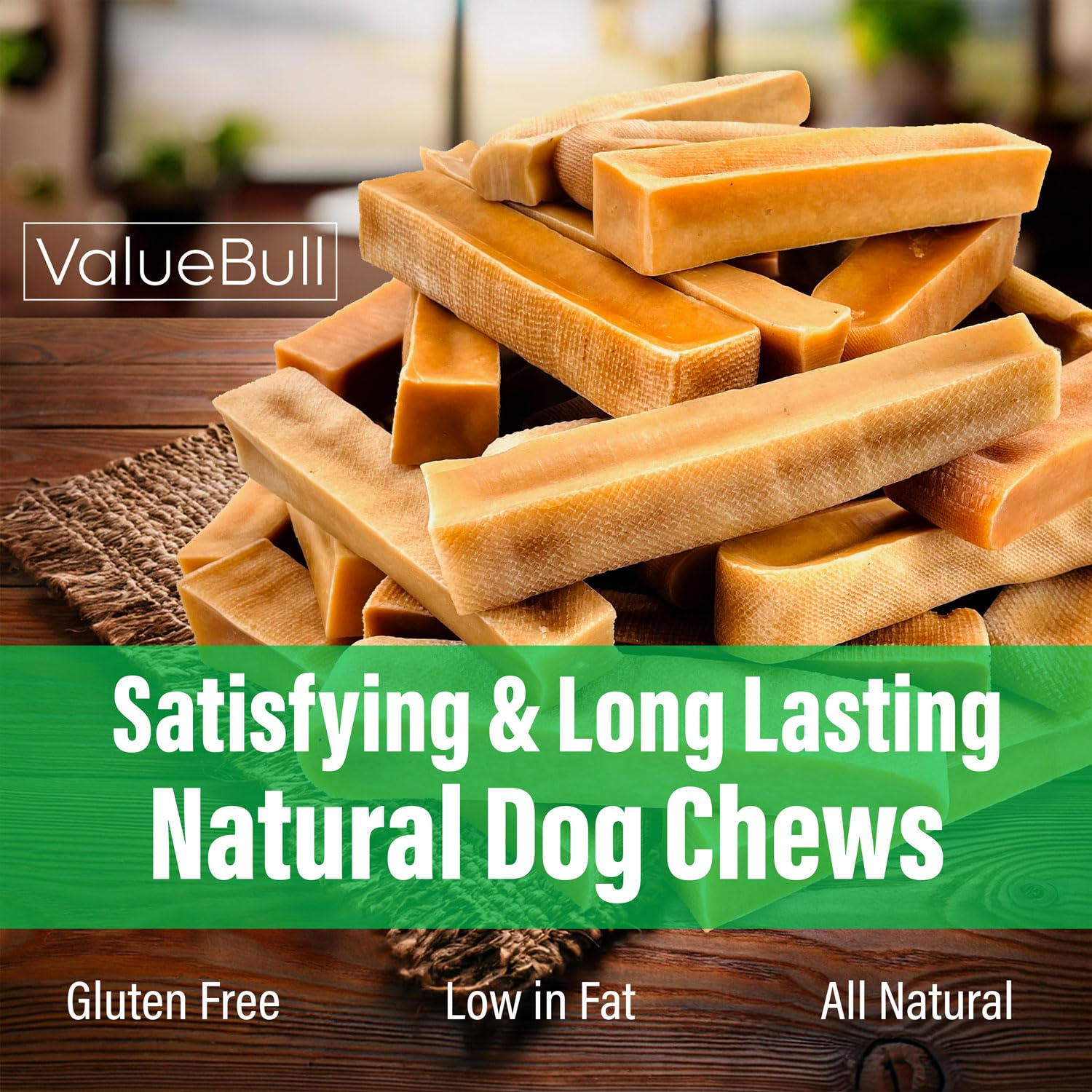 ValueBull Himalayan Yak Cheese Dog Chews, Large 4 lb - All Natural Long-Lasting Treats for Aggressive Chewers | Healthy & Safe Low Odor Yak Milk Chews from Nepal | Perfect for Training, Teething, and Dental Health