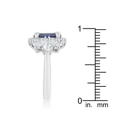 Krizia 4.2 Carat Tanzanite Cubic Zirconia Rhodium Plated Classic Ring for Women - Perfect for Weddings, Anniversaries & Special Occasions